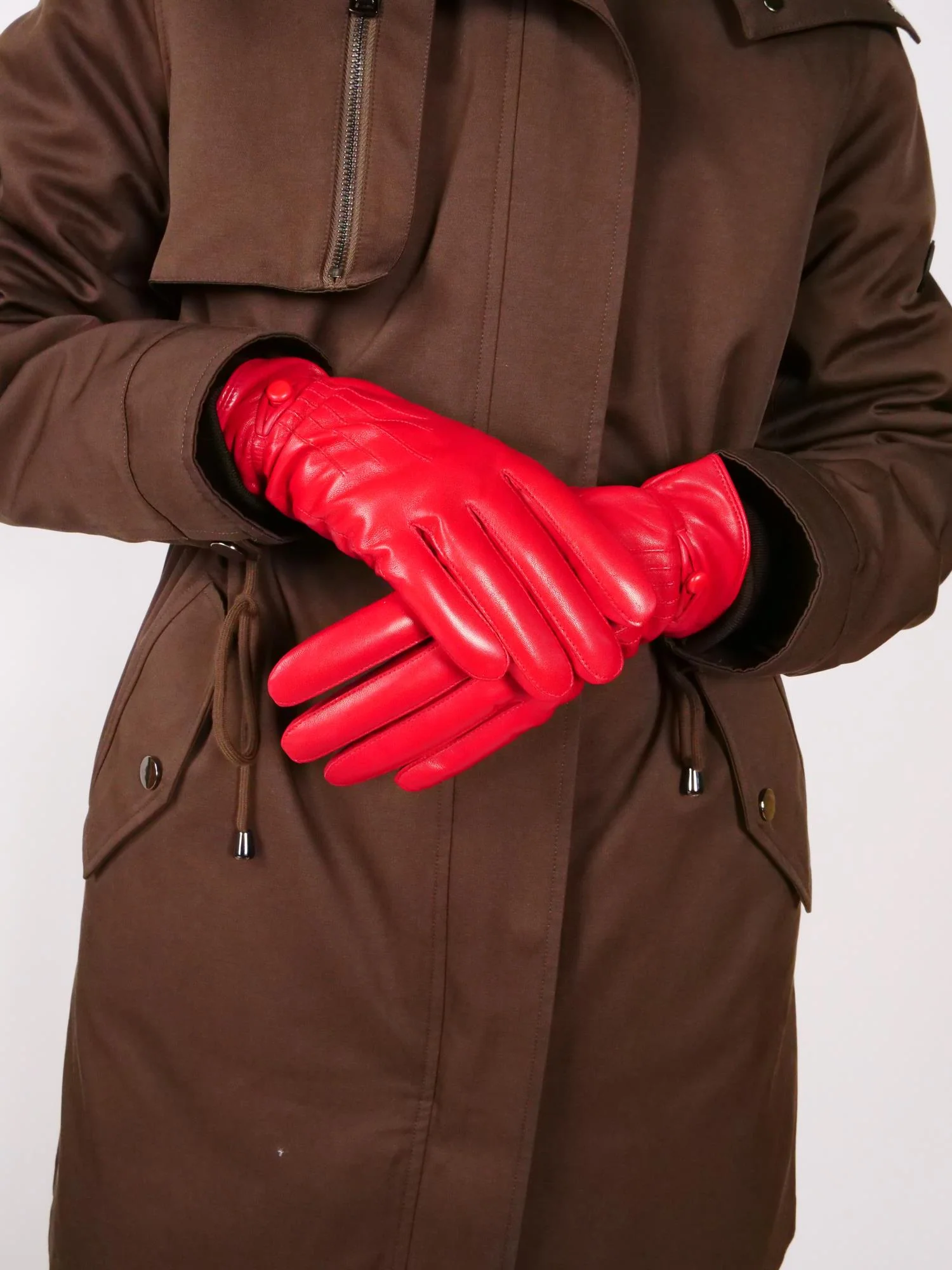 2646 Handske - Lamblink læder -accesories - rød - Image 4