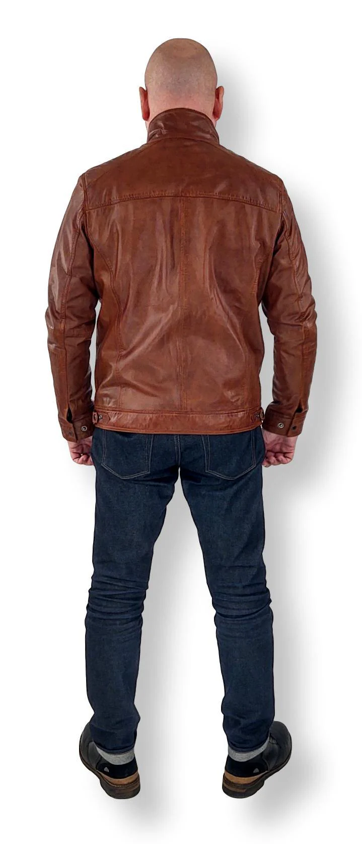 51540 - mørk cognac - læderjakke - herre - Image 4