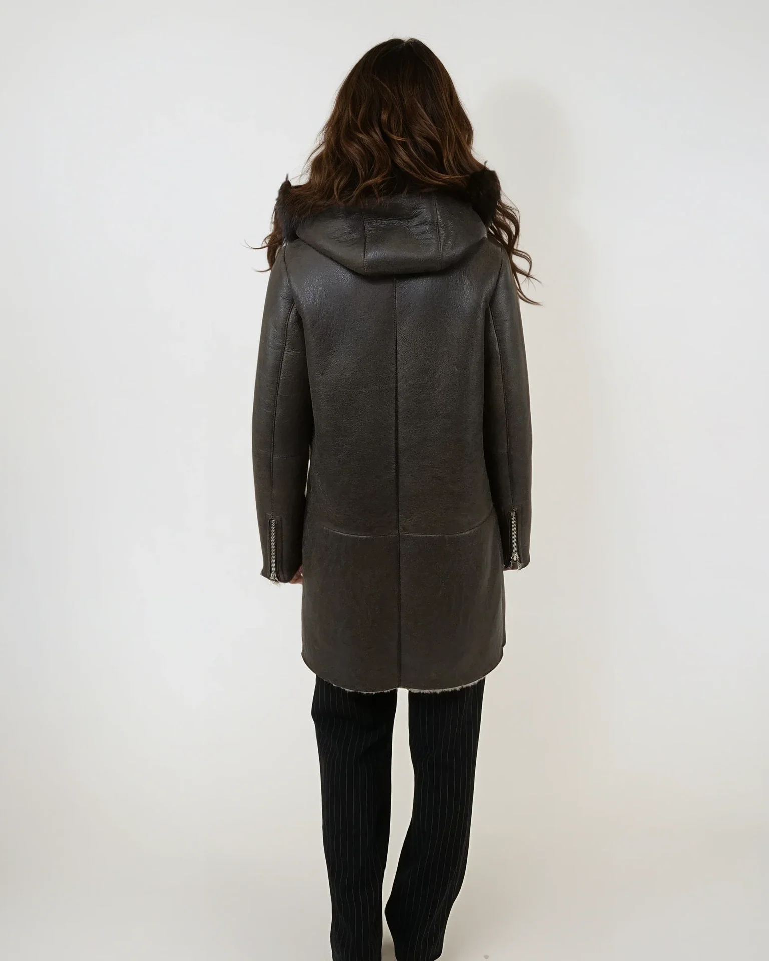 Abella, 85 cm. - Cool Lamb Rulam jakke - Kvinder - Mørkebrun - Image 8