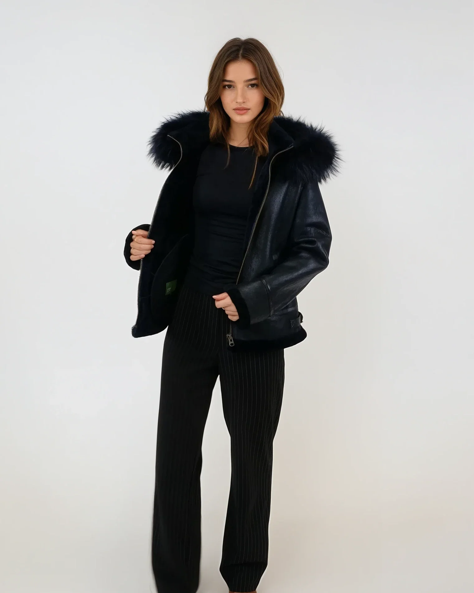 Adine, 60 cm. - Hætte - Cool Lam - Damer - Navy
