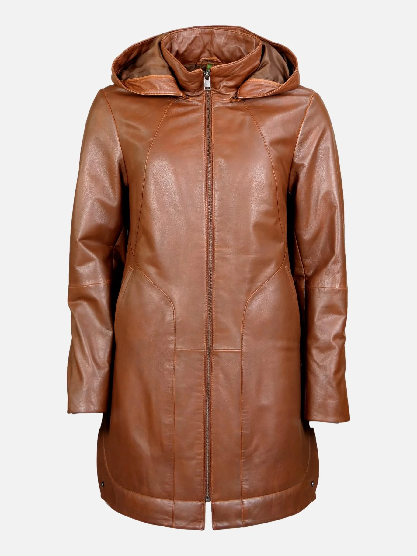 Aliana cognac lædefrakke - dame