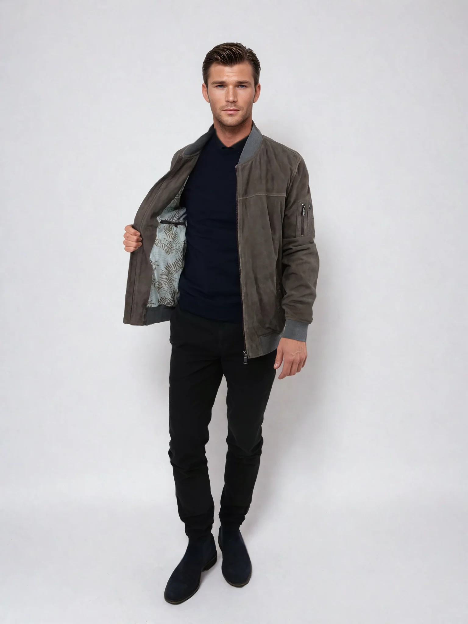 Allan, 68 cm. - ged ruskind - mand - grå - Image 6