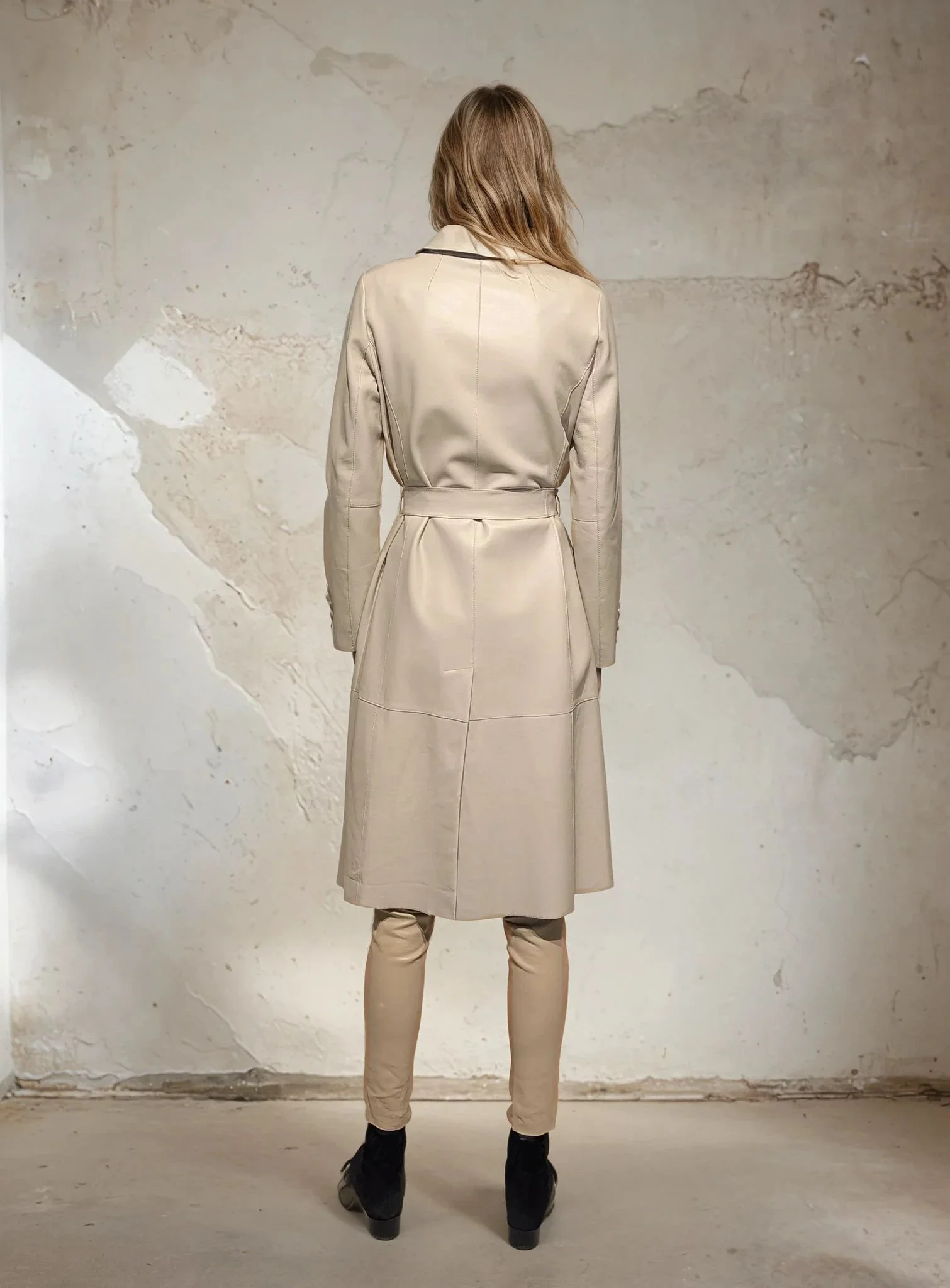 Alvison, 109 cm. - Lammeskind Frakke - Kvinde - Beige - Image 2