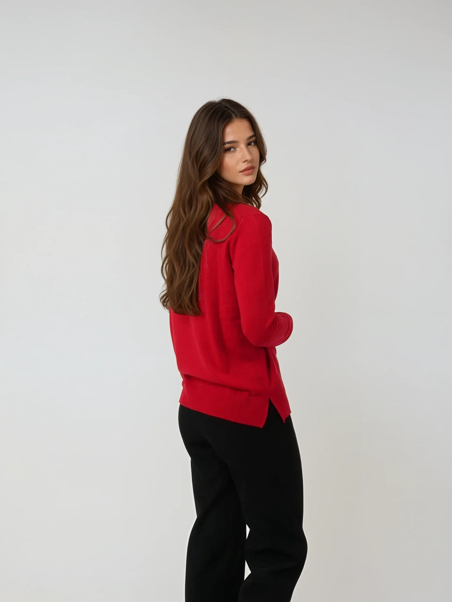 Amy-06 Sweater - 100% Pure Cashmere - Damer - Rød - Image 4