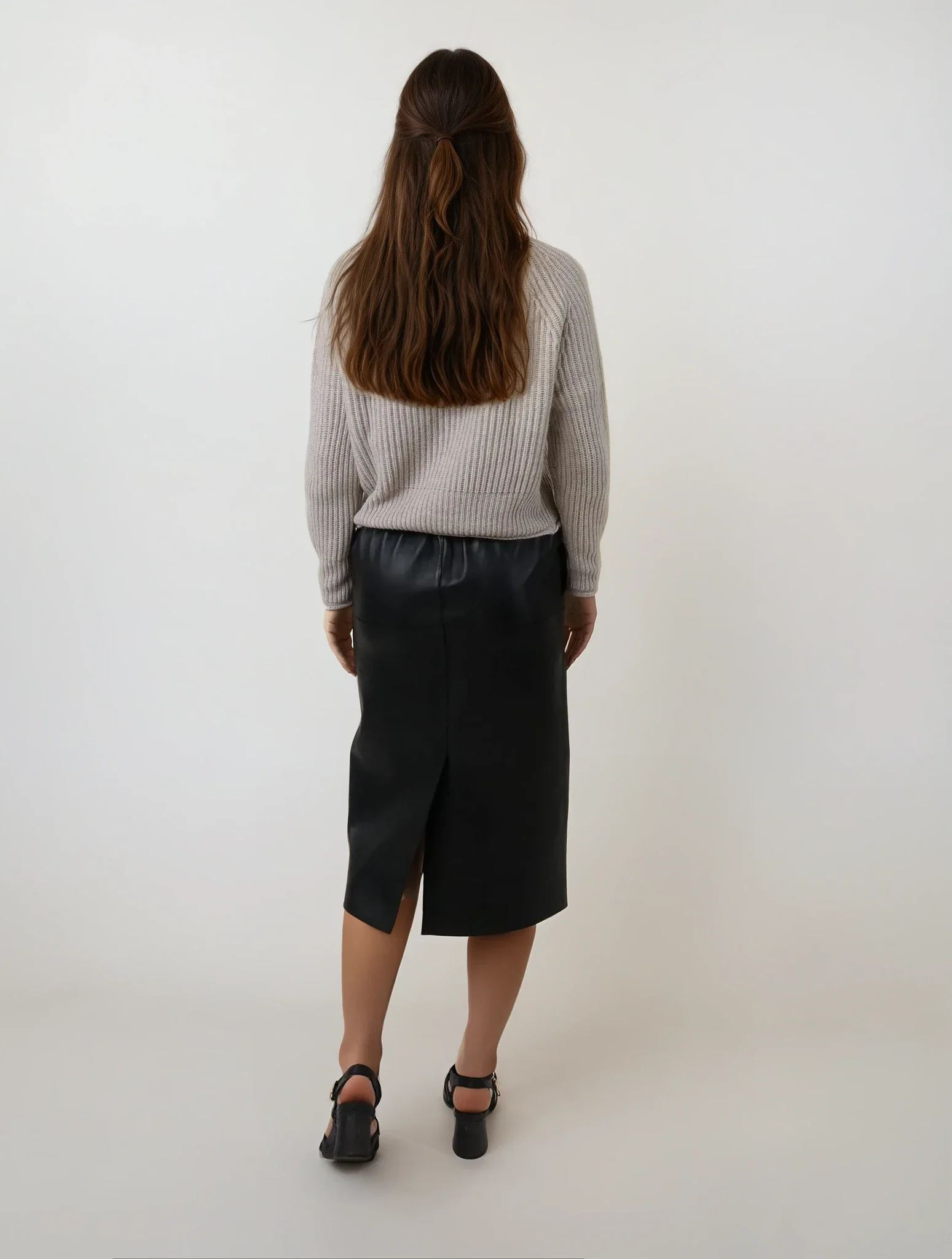Arlene nederdel, 68 cm. - Lamb Dior Bonded Læder-Damer - Sort - Image 5