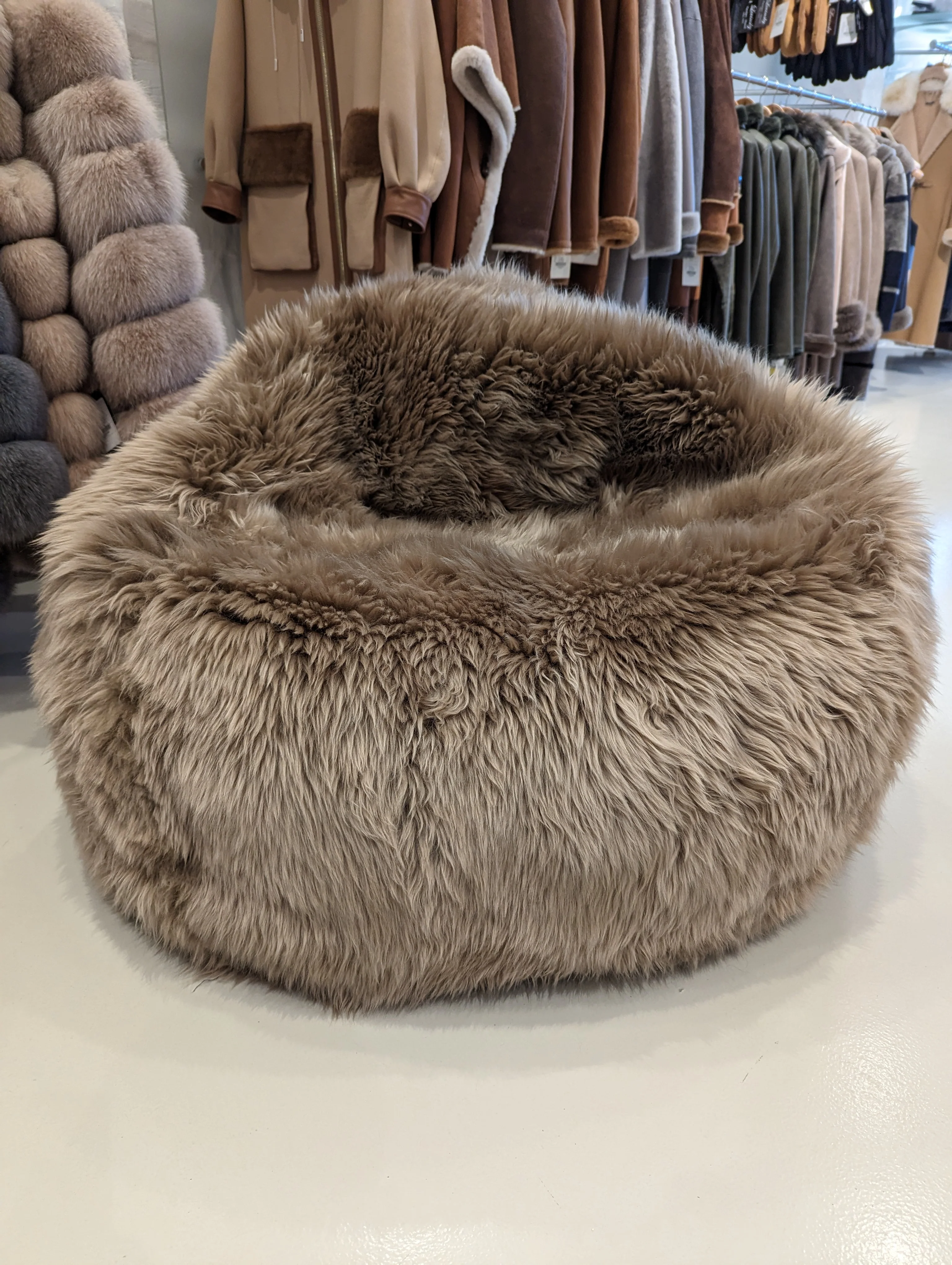 New Zeelandsk lammepels sækkestol - Camel