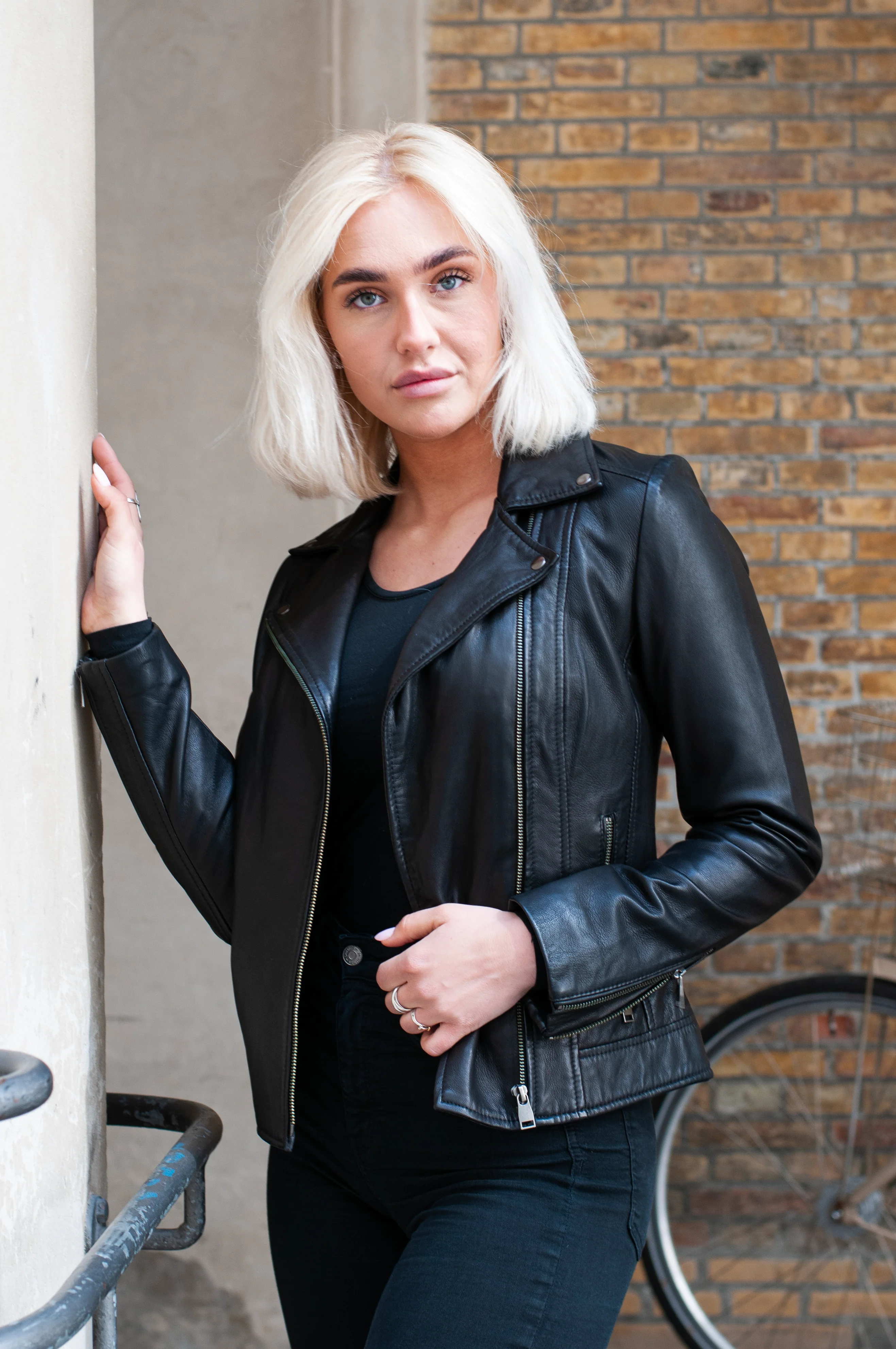 Bella - Lamb Leatherjacket - Kvinder - Sort - Image 2