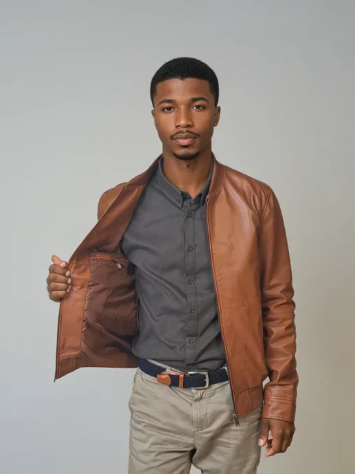 Benn - Lamb Thick Dace Leather -Man - Cognac - Image 3