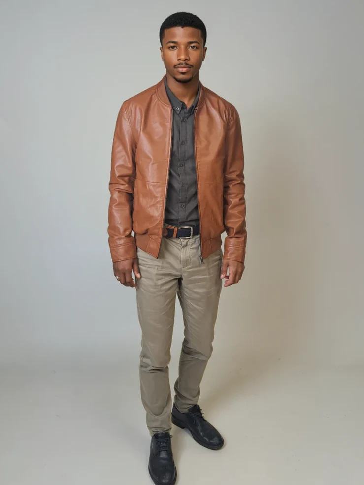 Benn - Lamb Thick Dace Leather -Man - Cognac - Image 5
