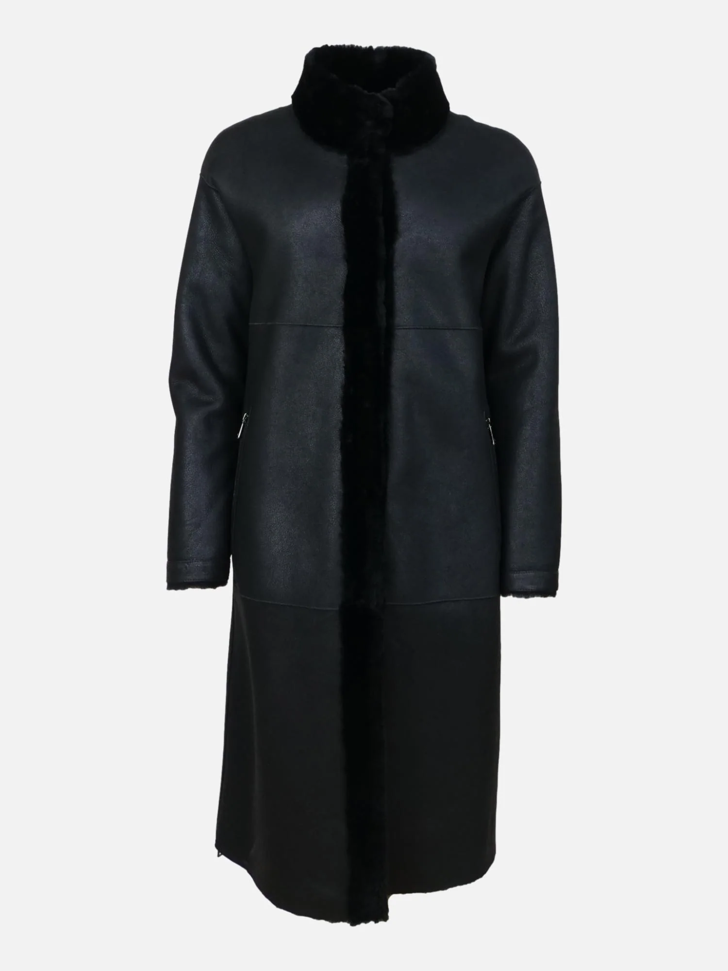 Carol, 105 cm - Nappa lammefrakke - Dame - Sort - Image 10