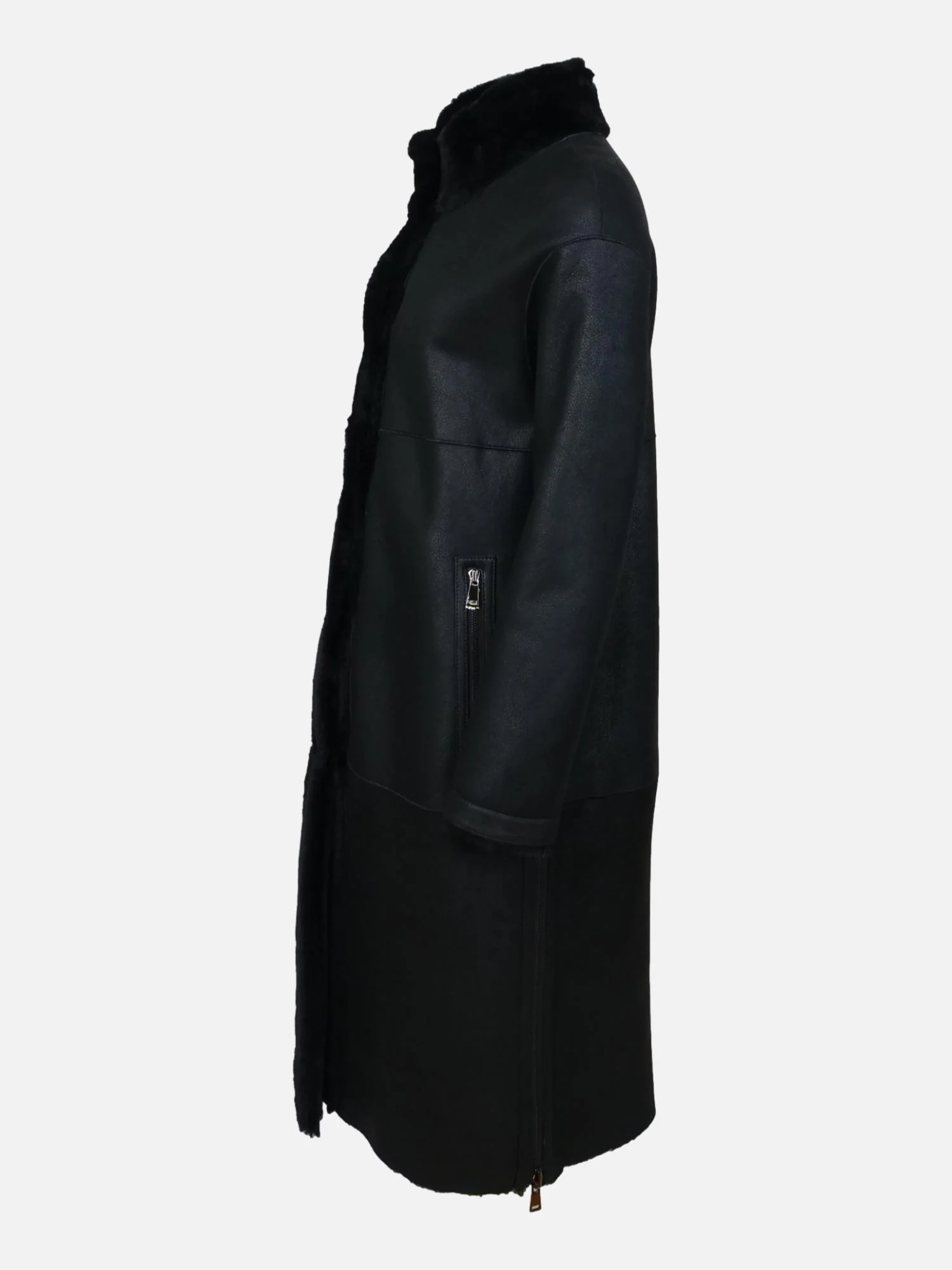 Carol, 105 cm - Nappa lammefrakke - Dame - Sort - Image 9