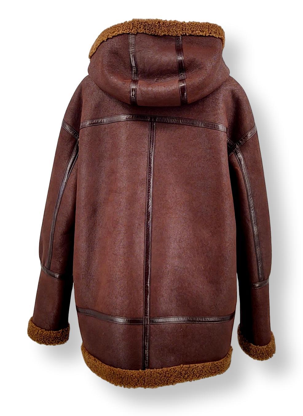 Catrine, 74 cm. - Hætte - Nappa Lam - Kvinde - Kastanie - Image 2