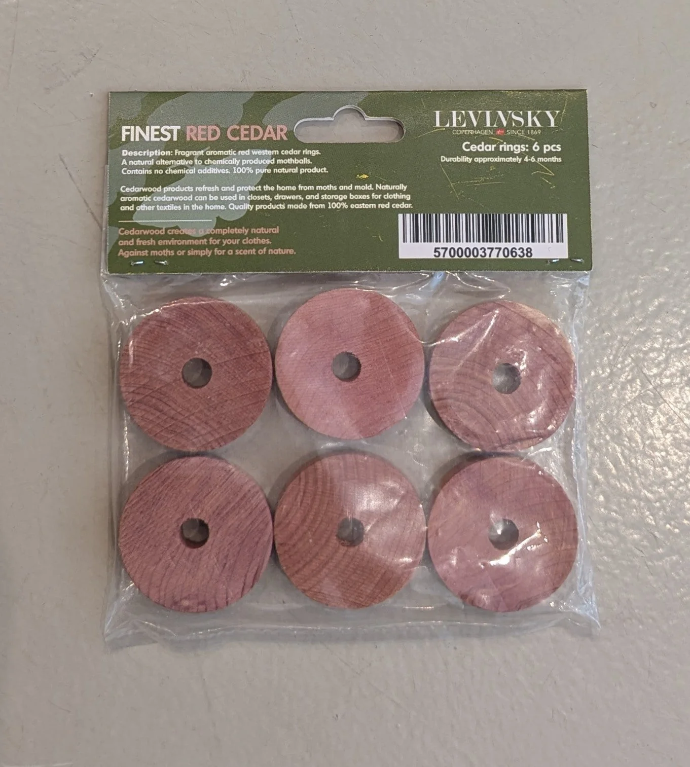 Ceder træ ringe. Beskytter mod Møl (6 stk. træ ringe) - Image 10