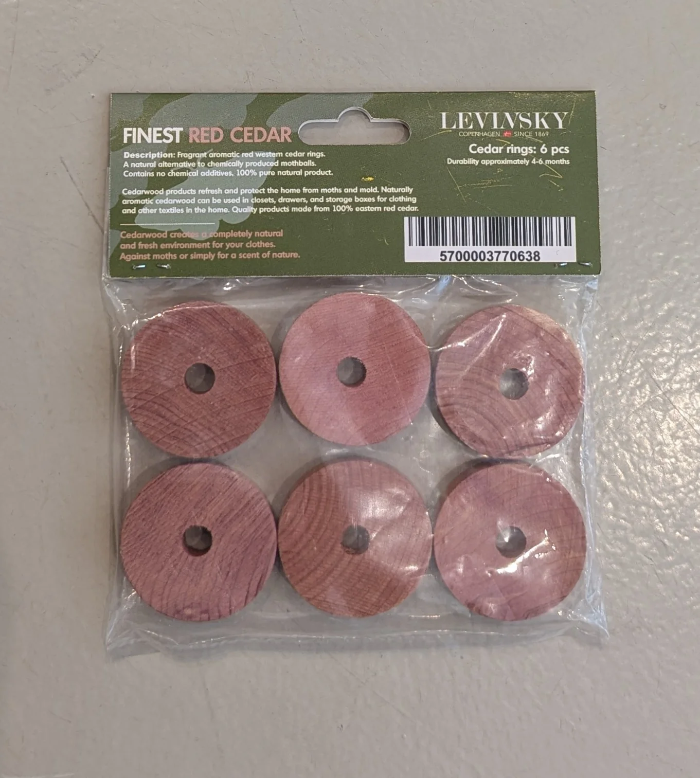 Ceder træ ringe. Beskytter mod Møl (6 stk. træ ringe) - Image 16