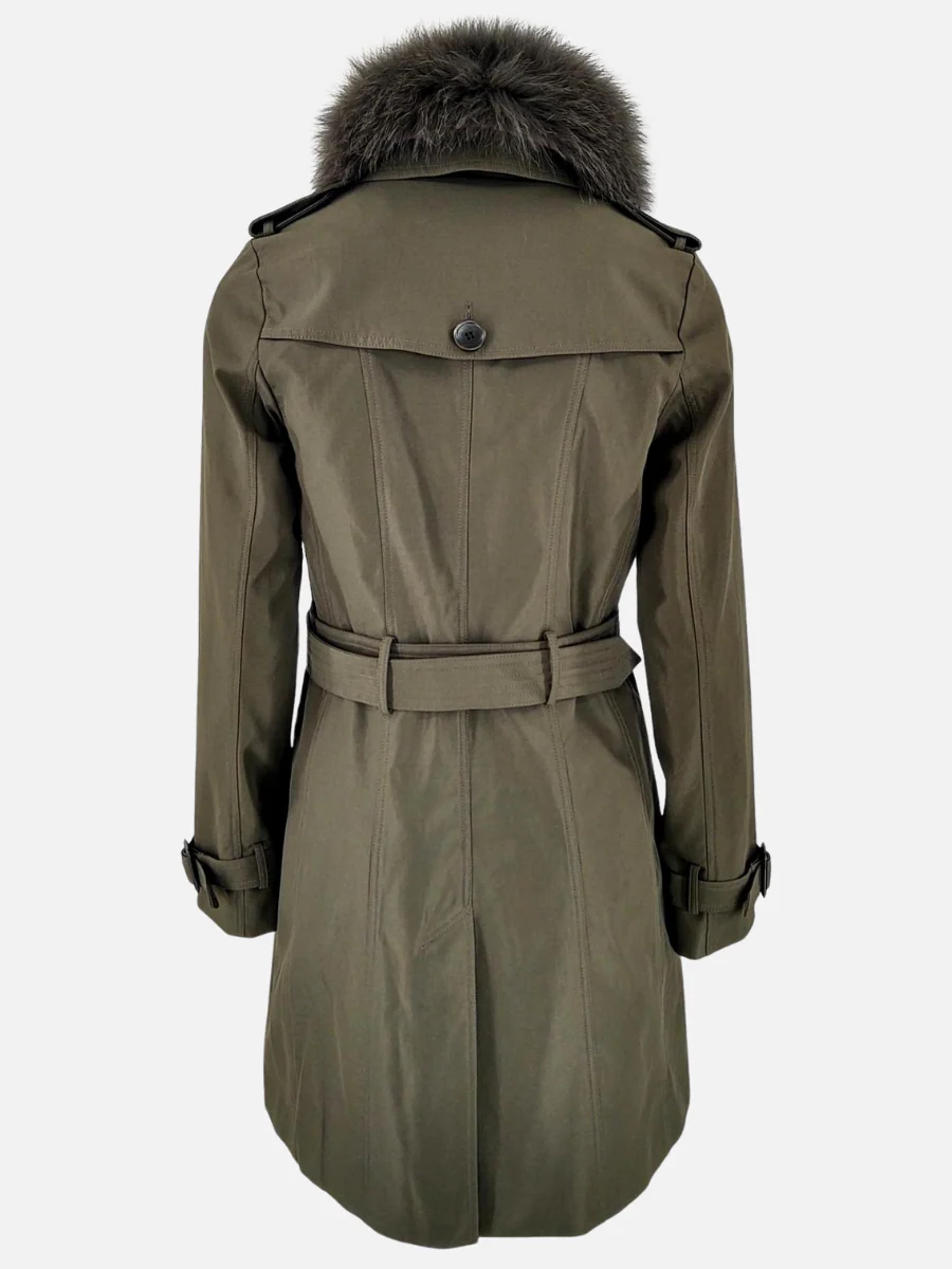 Daisy 90 cm - Trenchcoat med pelskrave - Kvinde - Army - Image 3