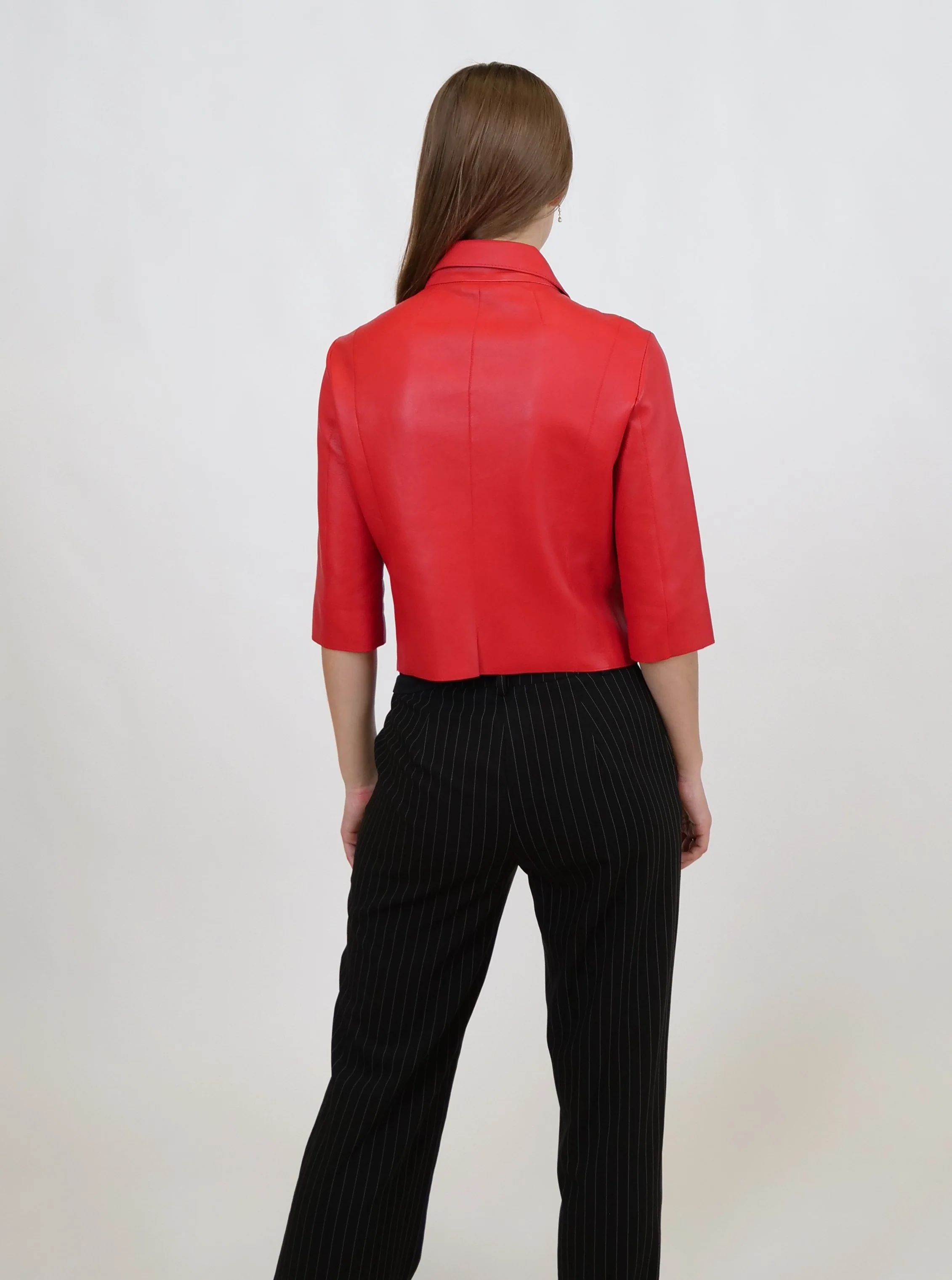 Ditte, 45 cm. - Lam Dior bundet læderkvinder - Radient Red - Image 10