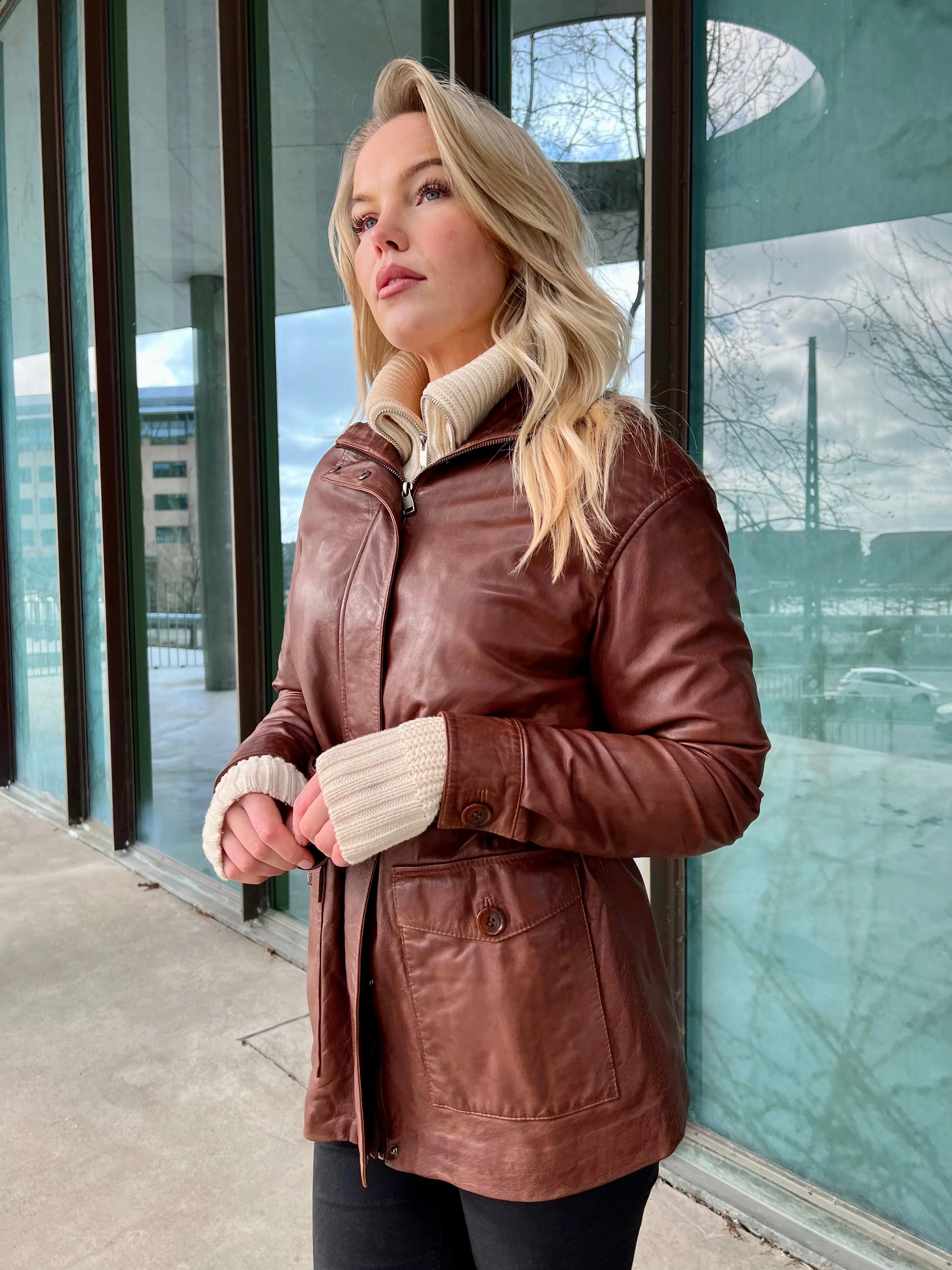 Eira - Skind jakke - Dame - Cognac - Image 10