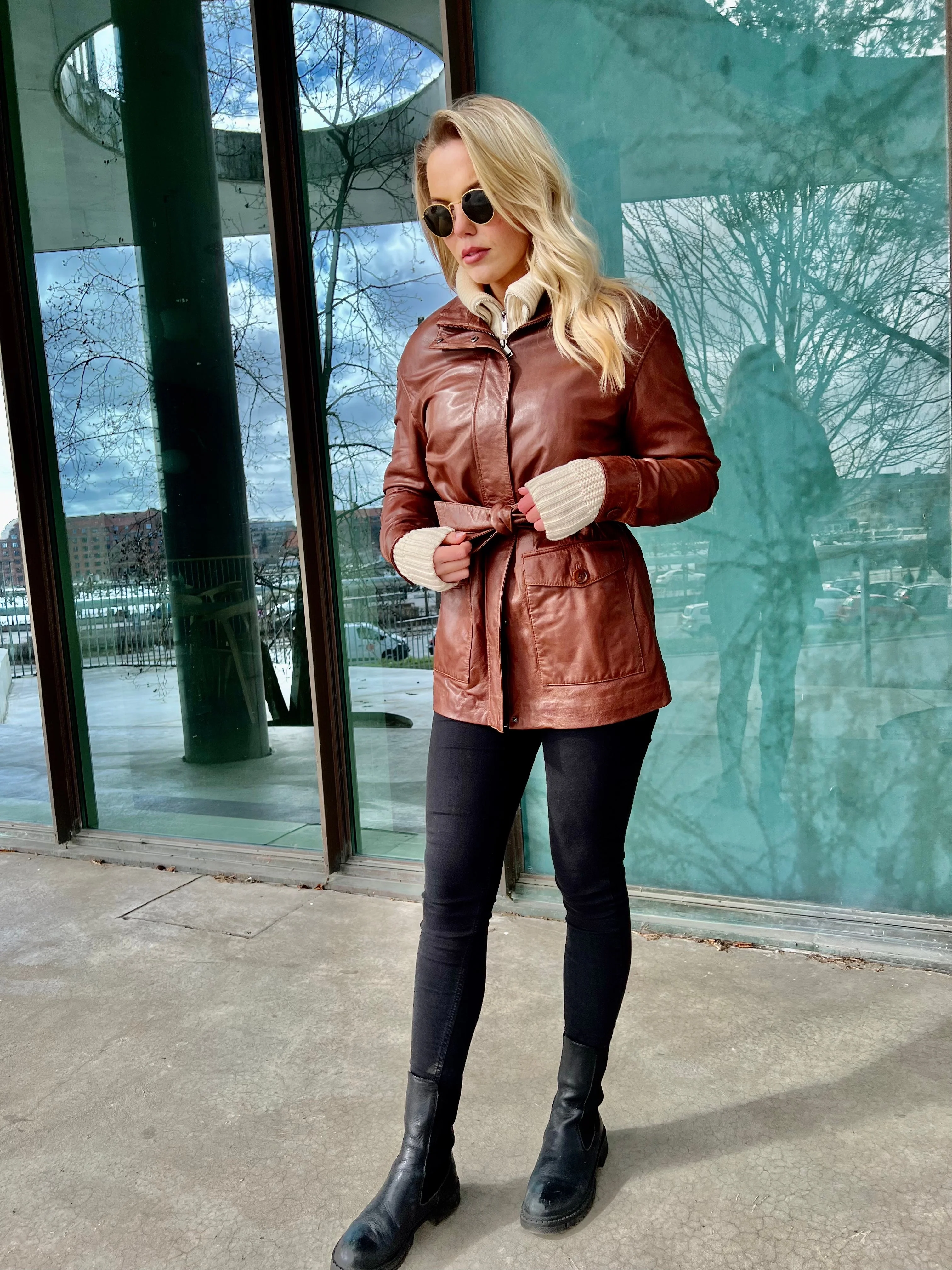 Eira - Skind jakke - Dame - Cognac - Image 7