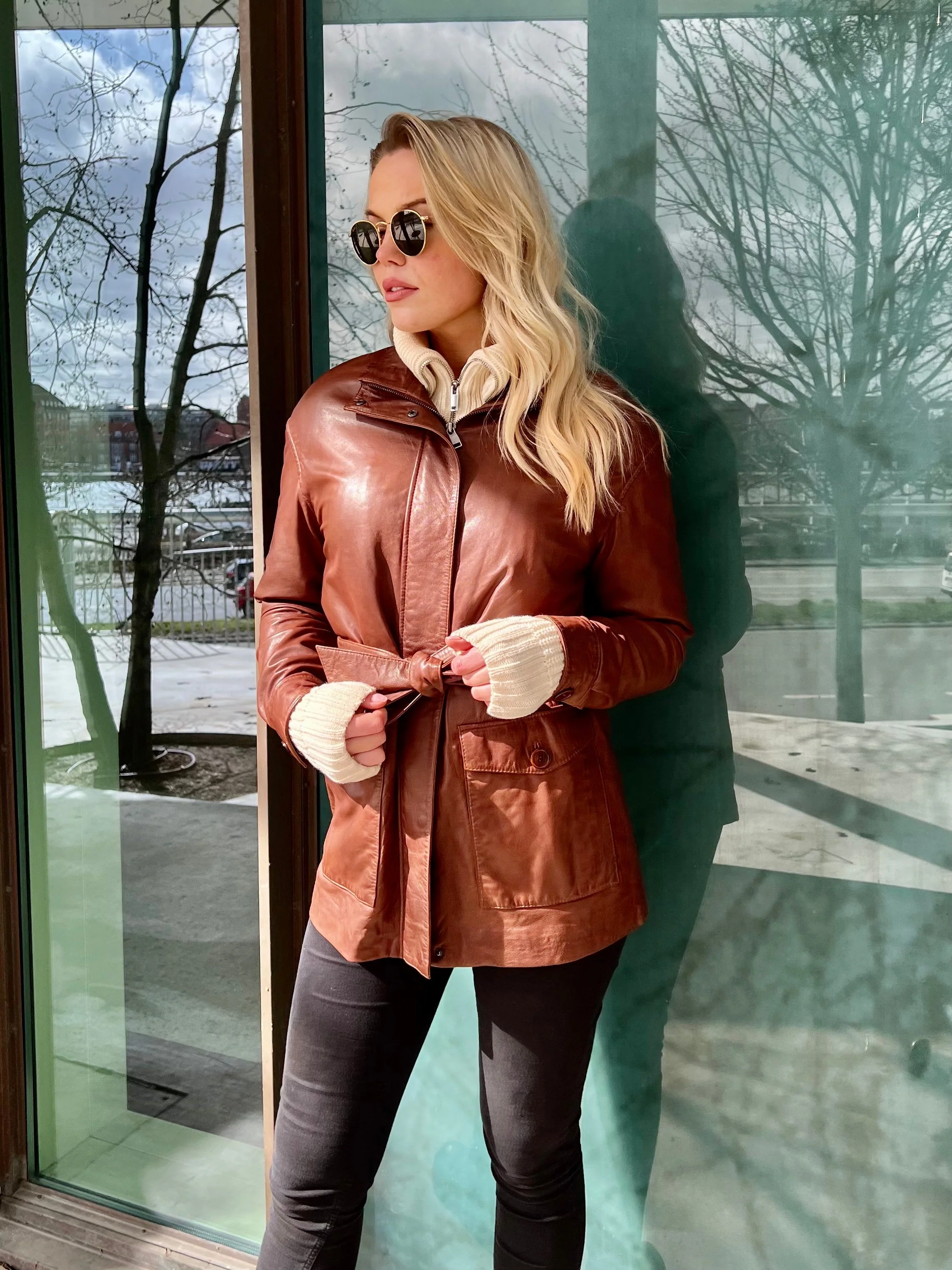 Eira - Skind jakke - Dame - Cognac - Image 8