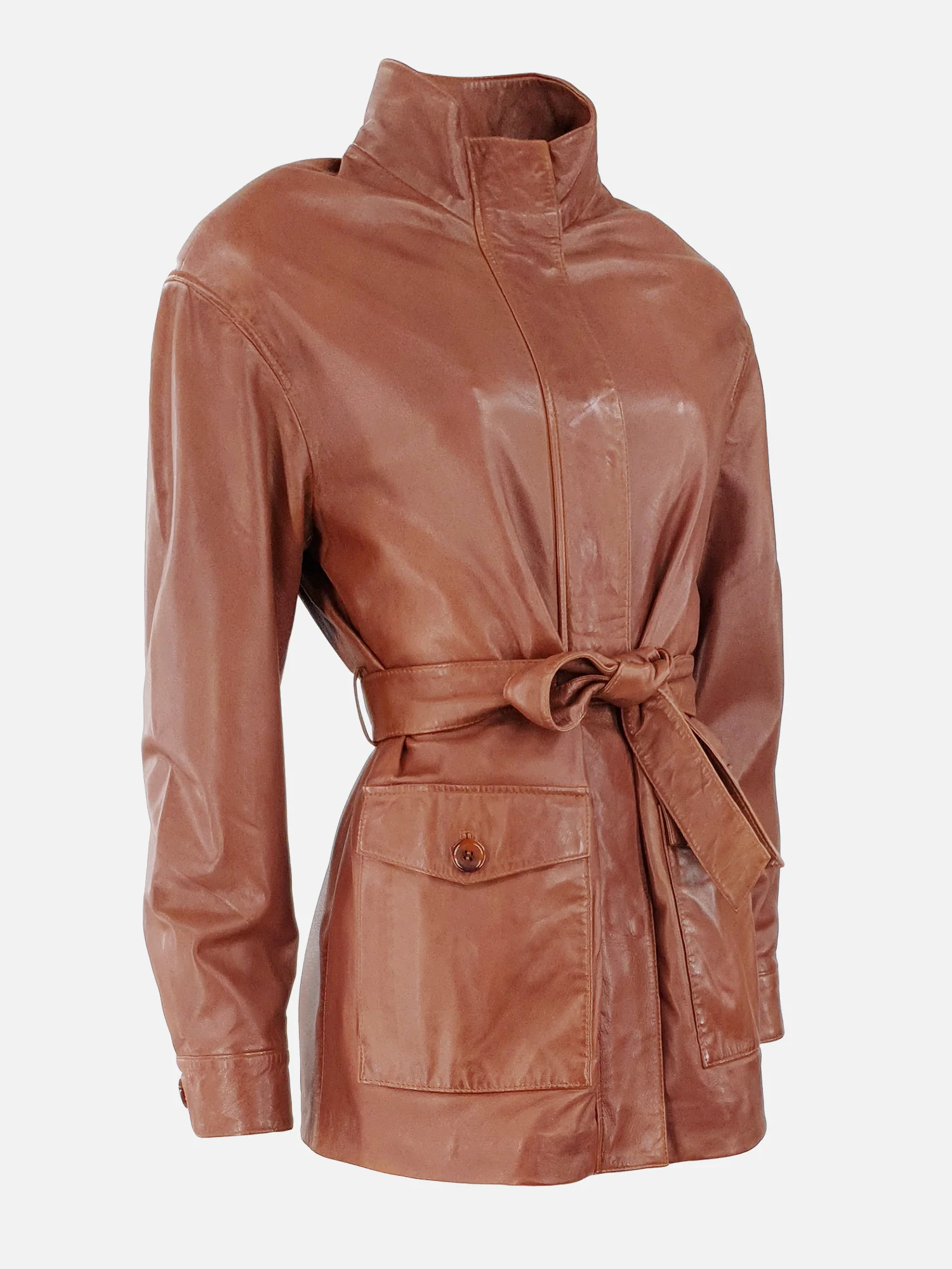 Eira - Skind jakke - Dame - Mørke Cognac - Image 2