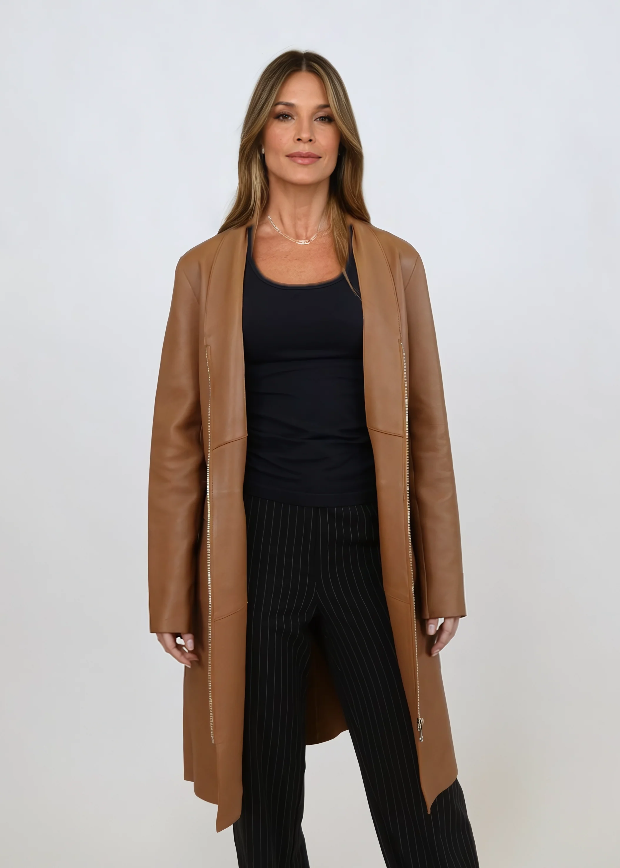 Elena, 97 cm. - Lam Dior bundet læderkvinder - Caramel - Image 4