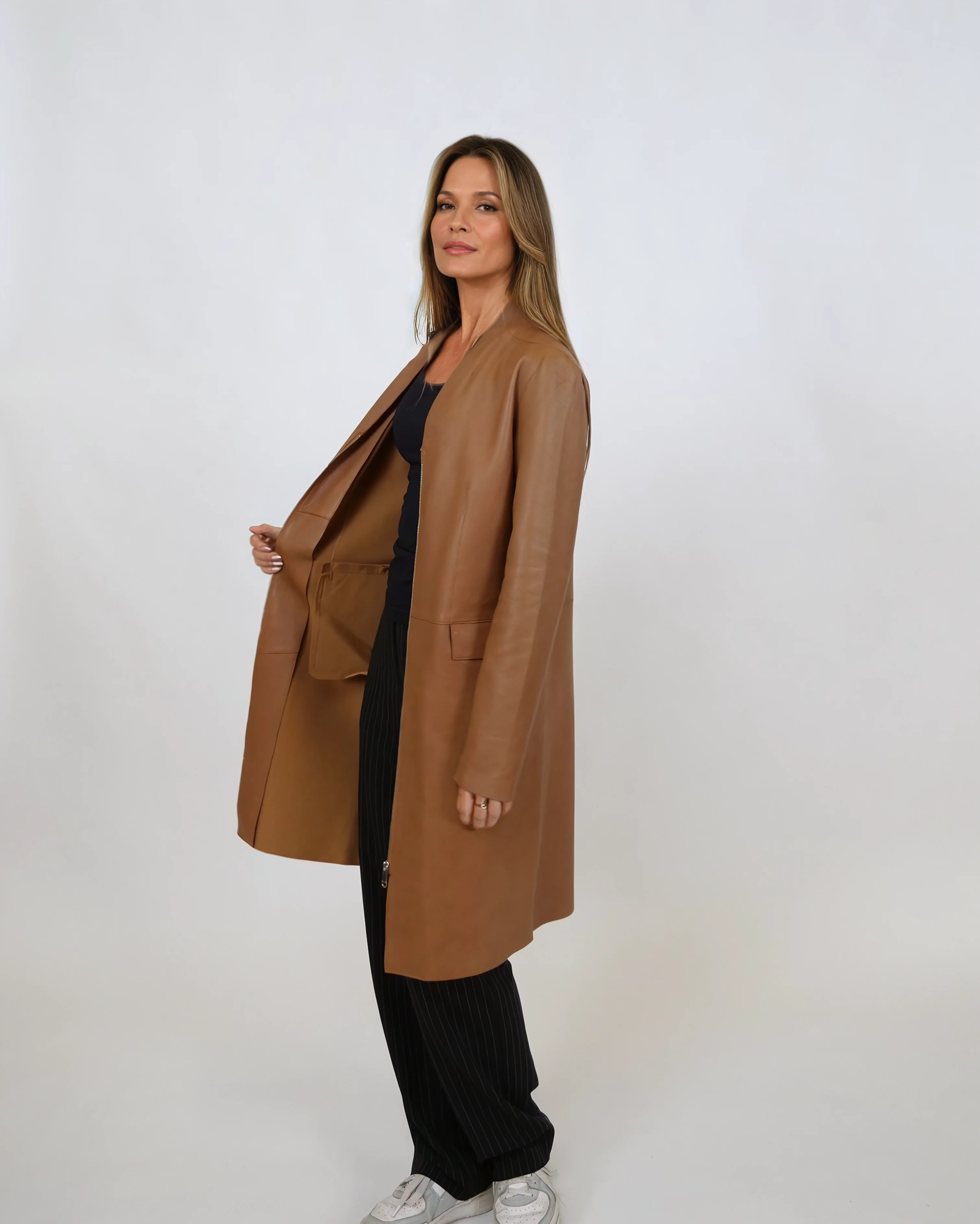 Elena, 97 cm. - Lam Dior bundet læderkvinder - Caramel - Image 6