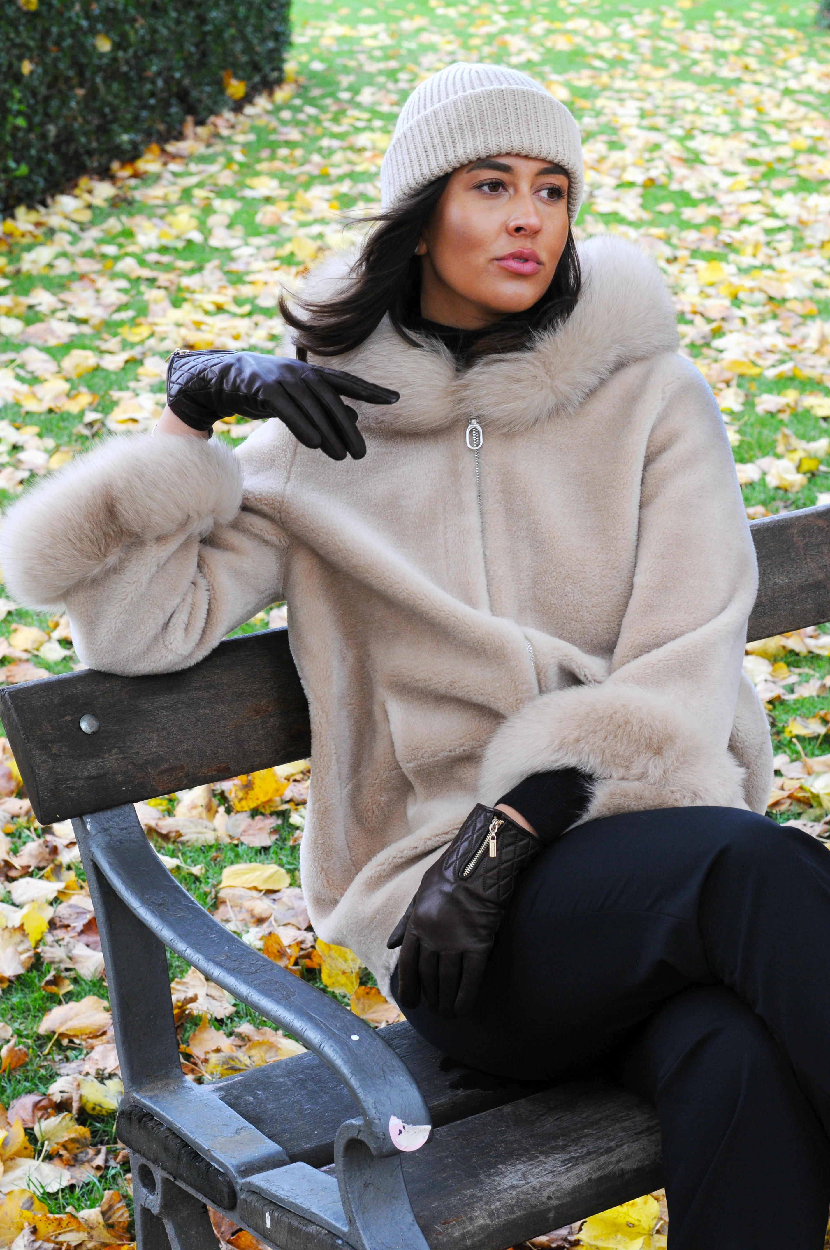 Franciane, 78 cm. - Hood - Air Wool - Kvinder - Lys kamel - Image 3