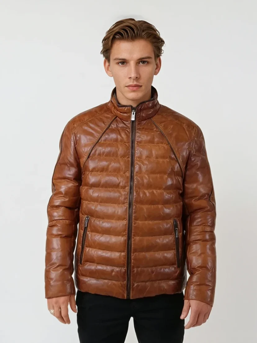 Freddy 65 cm. - Skindjakke - Herre - Cognac