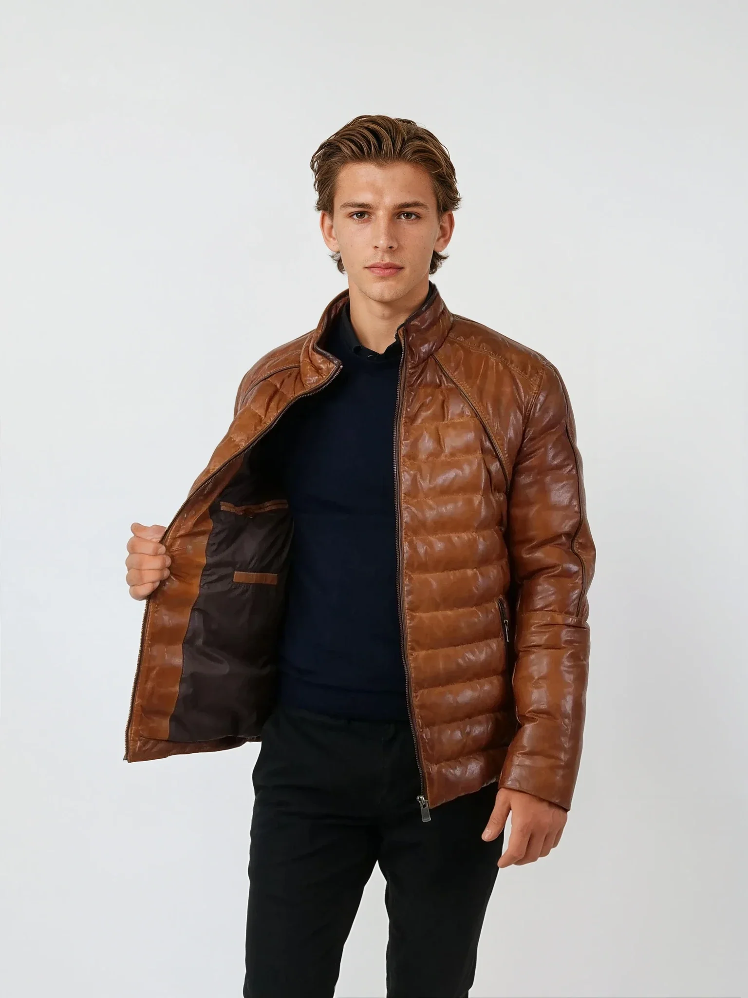 Freddy 65 cm. - Skindjakke - Herre - Cognac - Image 3