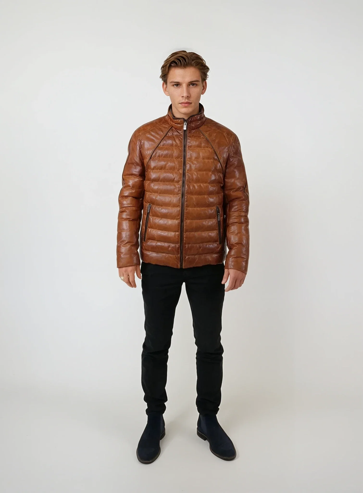 Freddy 65 cm. - Skindjakke - Herre - Cognac - Image 4