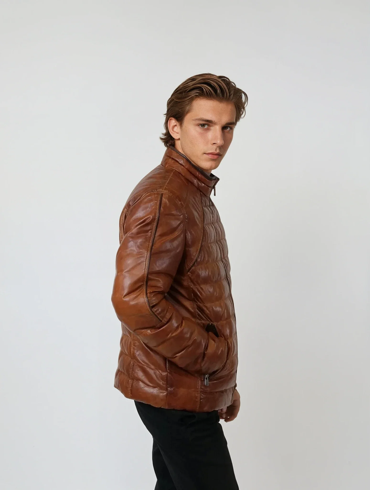 Freddy 65 cm. - Skindjakke - Herre - Cognac - Image 5