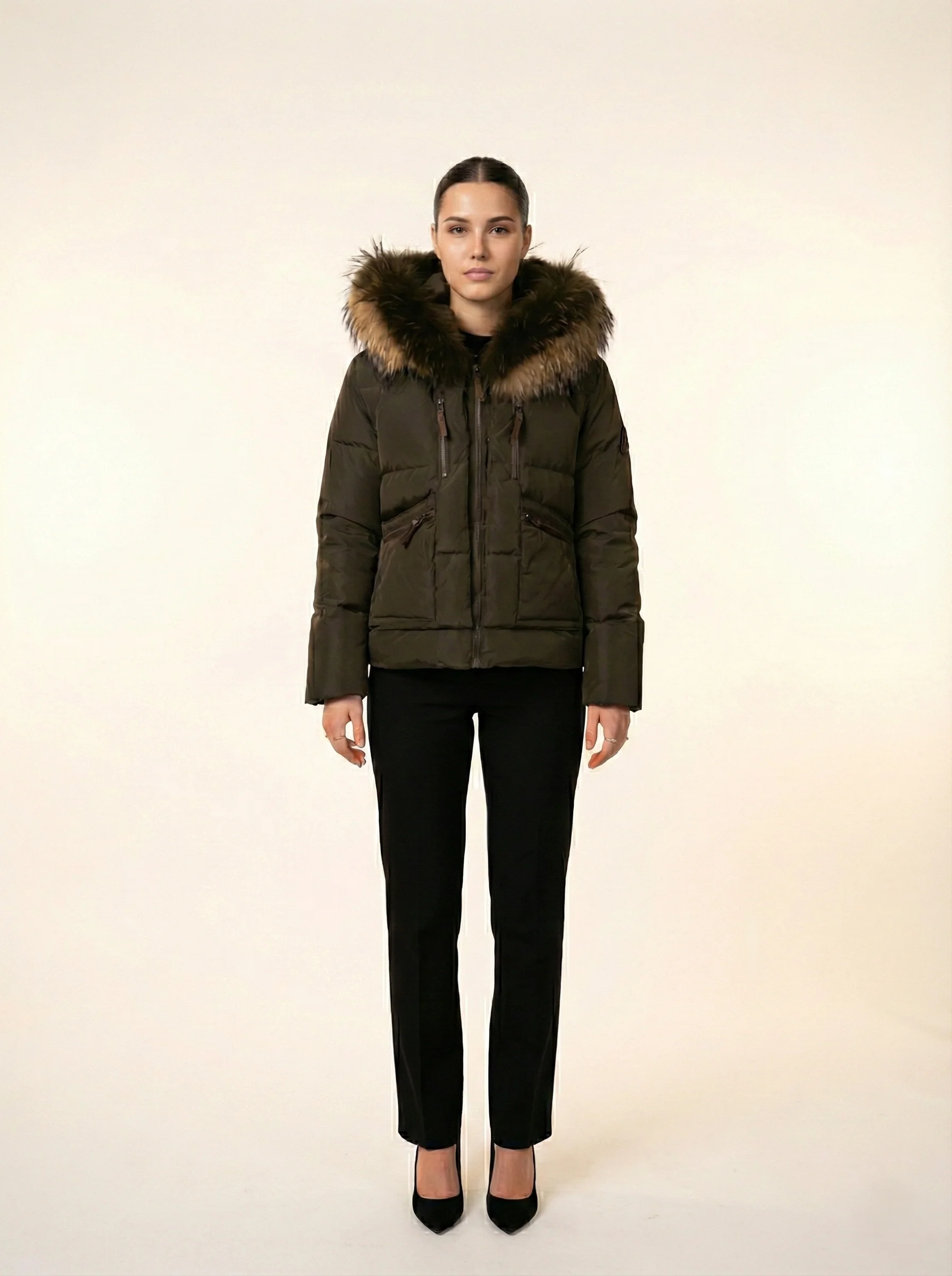 Fugge, 61 cm. - Hood - Down - Women - Army - Image 2