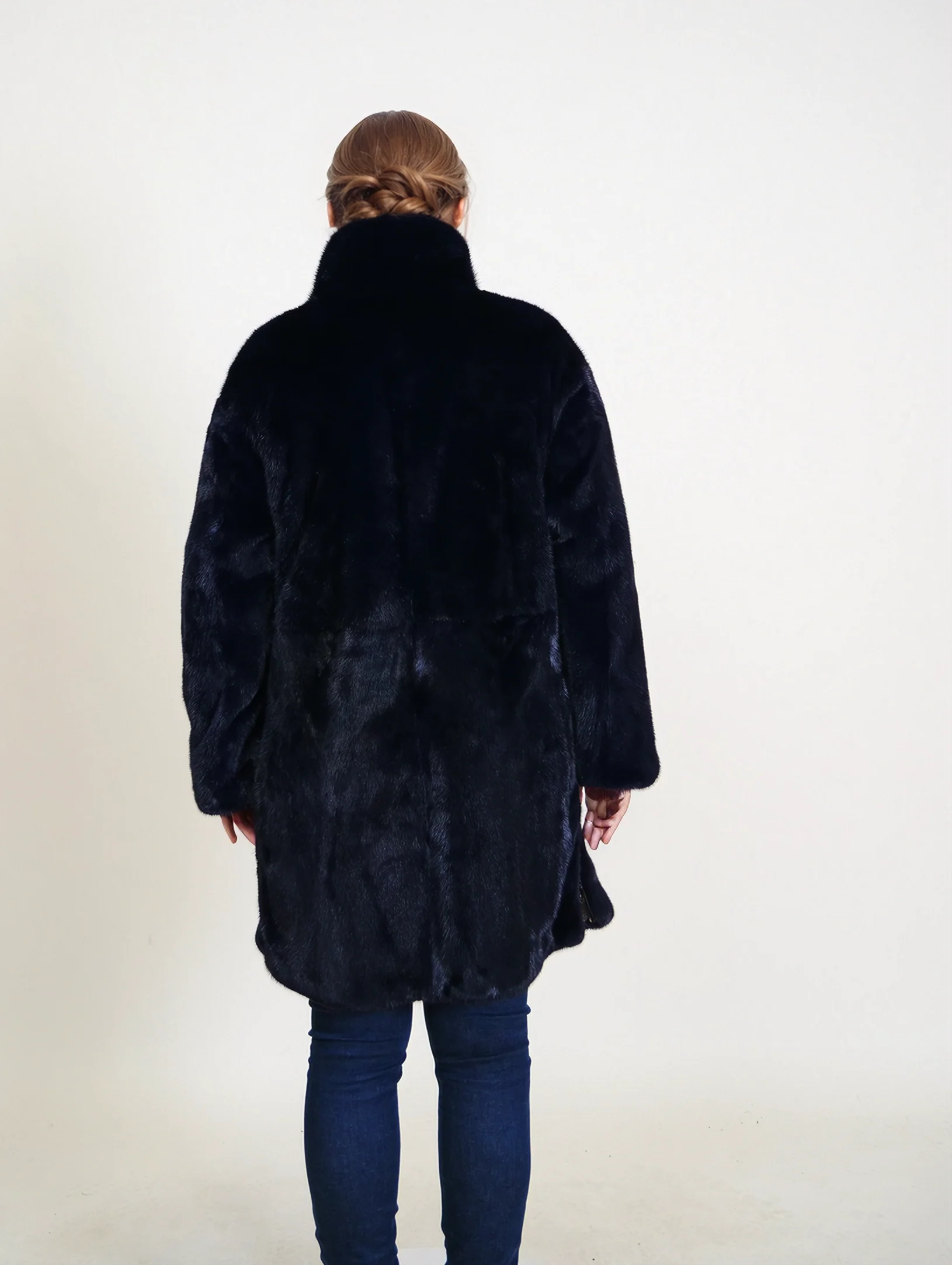 Ganaia, 85 cm. - Mink - Navy Blue - Image 6