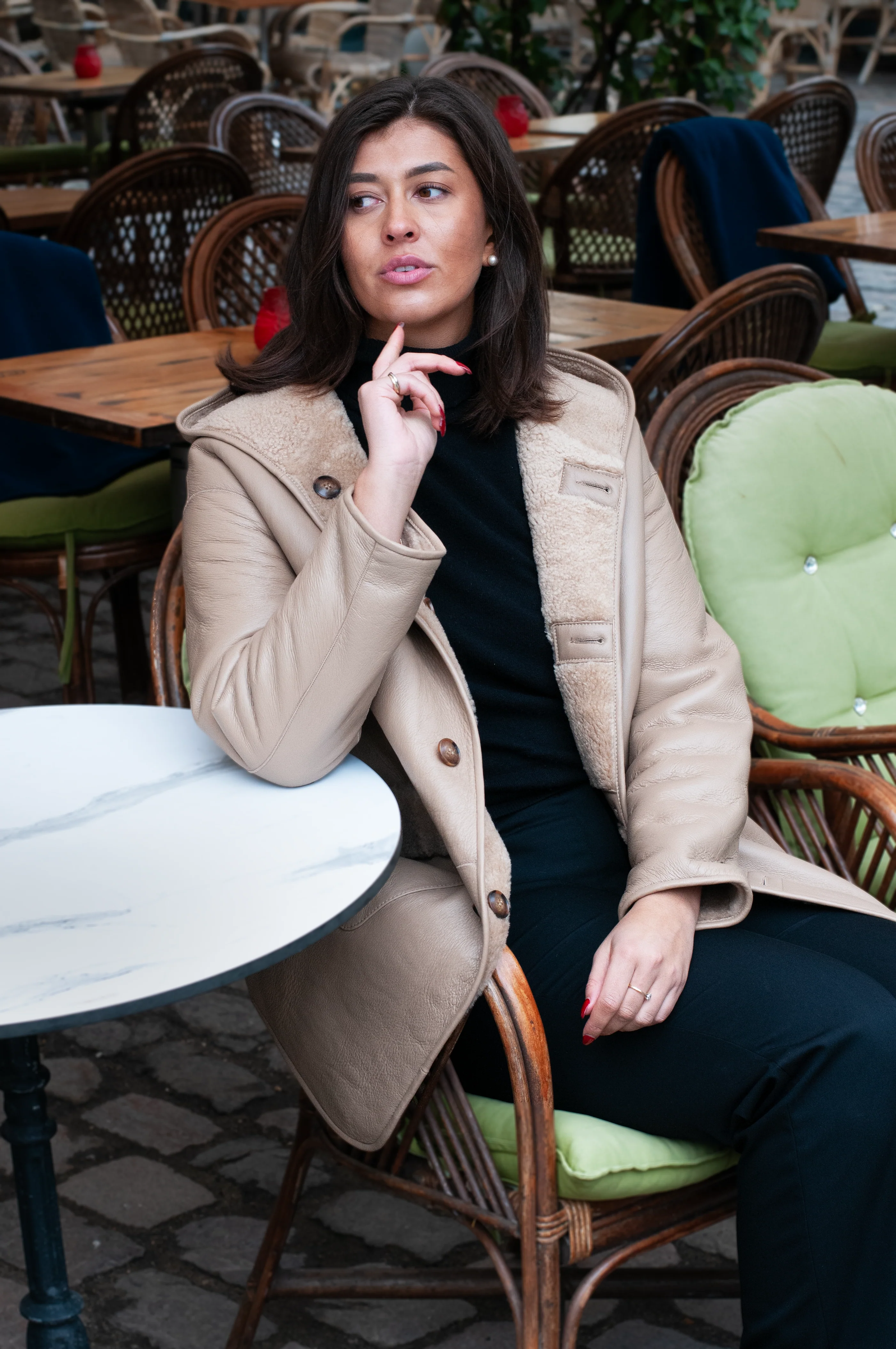 Guillette, 85 cm. - Hætte - Rulam - Kvinde - Camel - Image 6