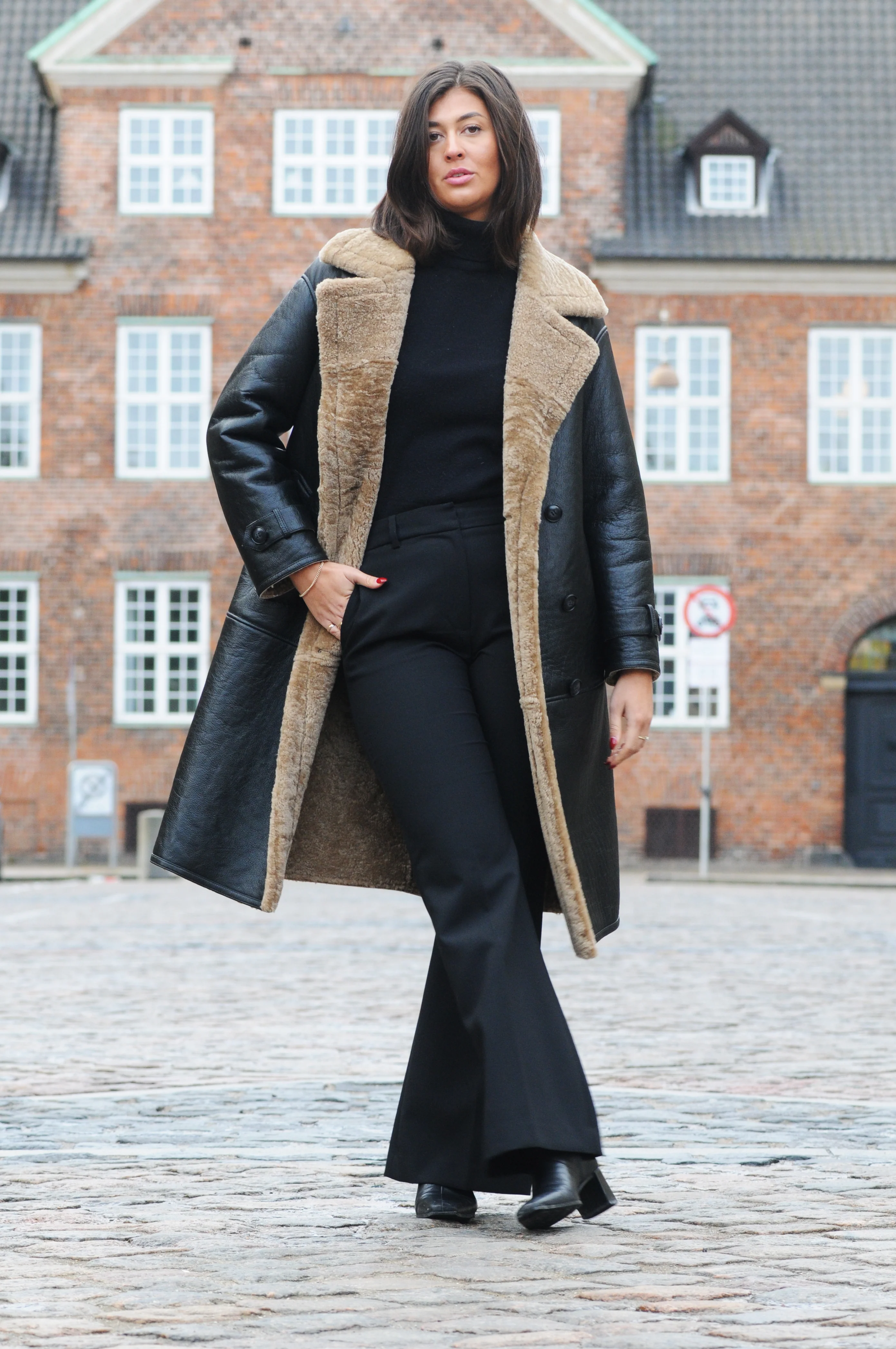 Hada 105 cm. - Rulam frakke - Dame - Sort - Image 3