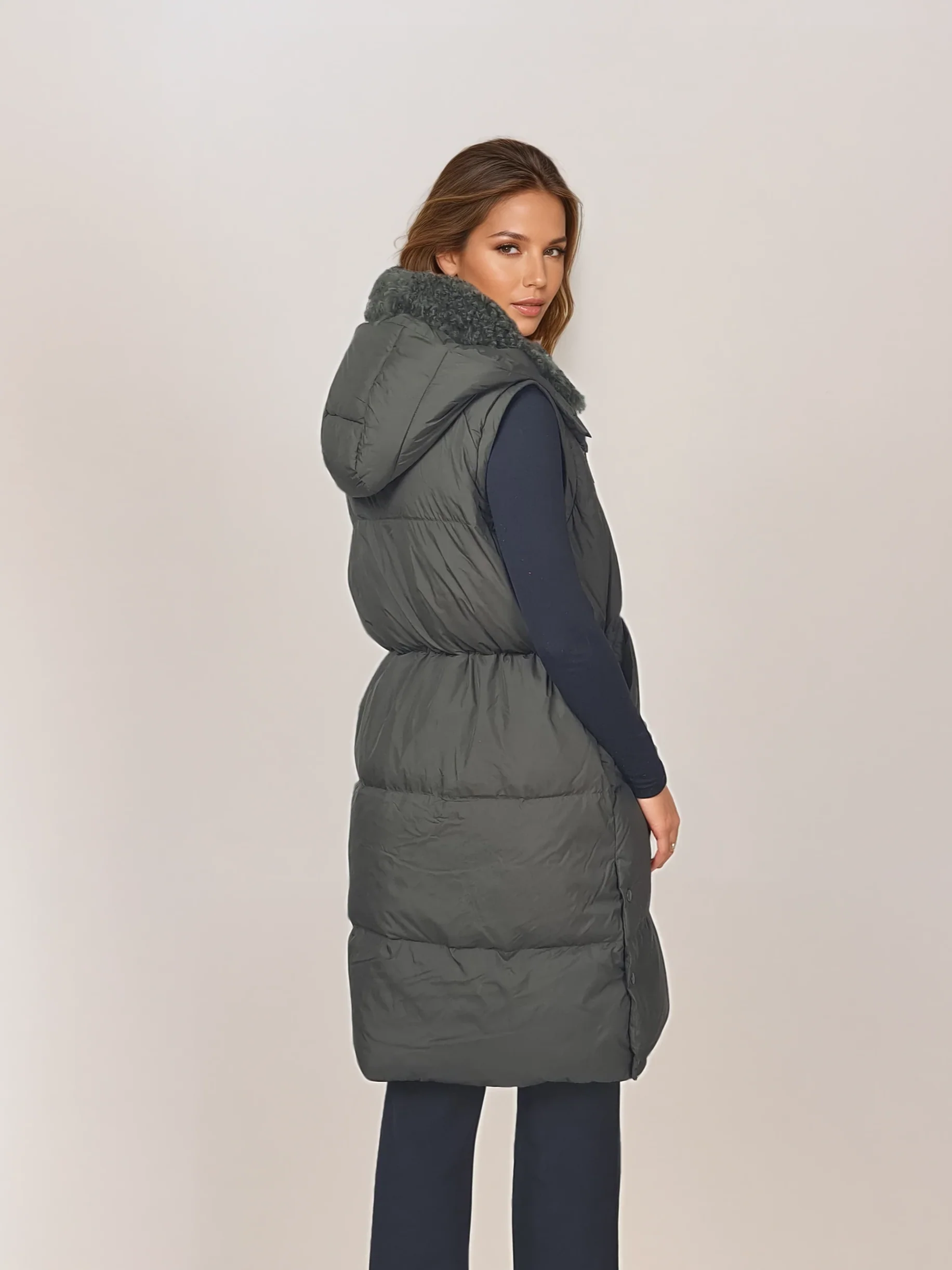 Heather, 98 cm. - Down Jacket/Vest - Kvinder - Army Green - Image 12
