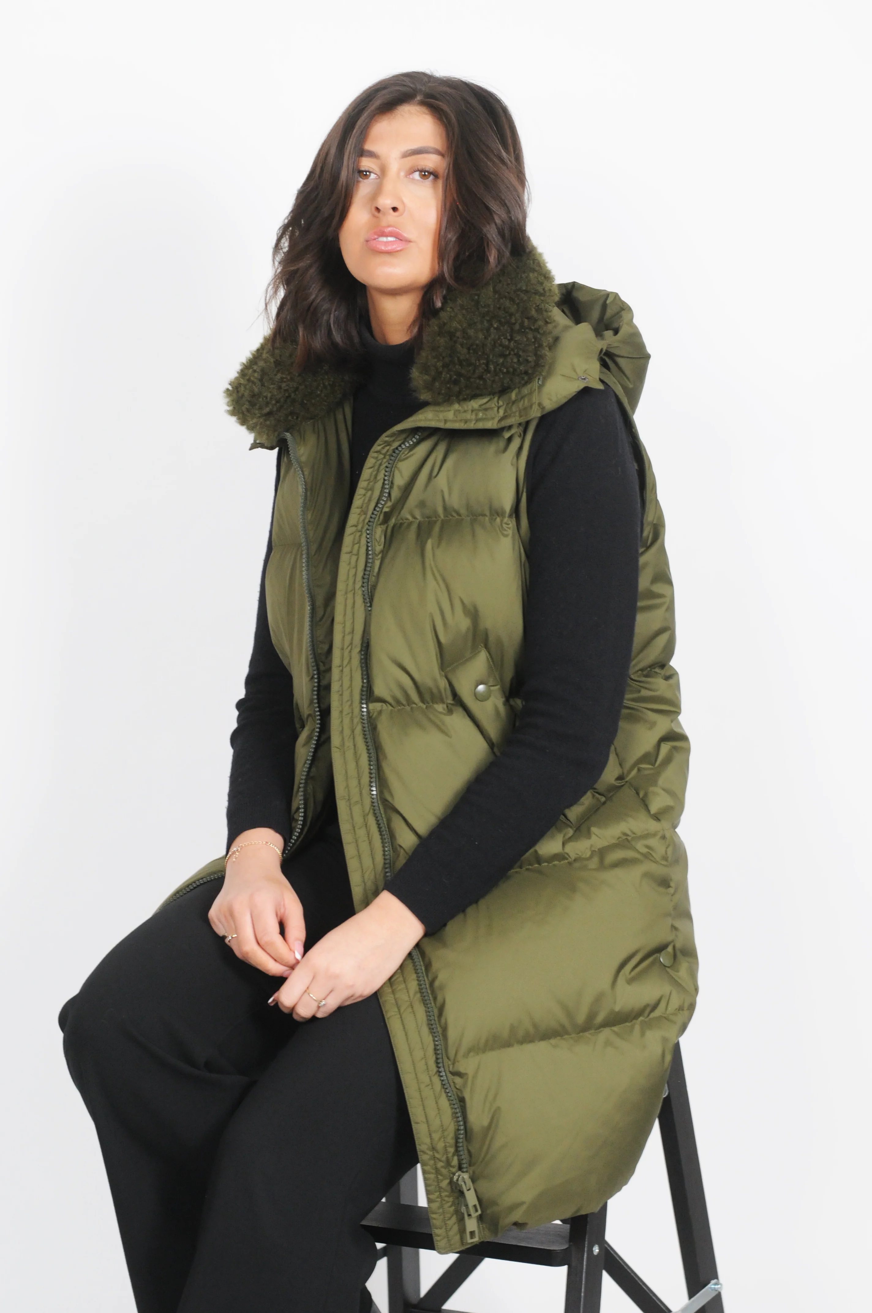Heather, 98 cm. - Down Jacket/Vest - Kvinder - Army Green - Image 5