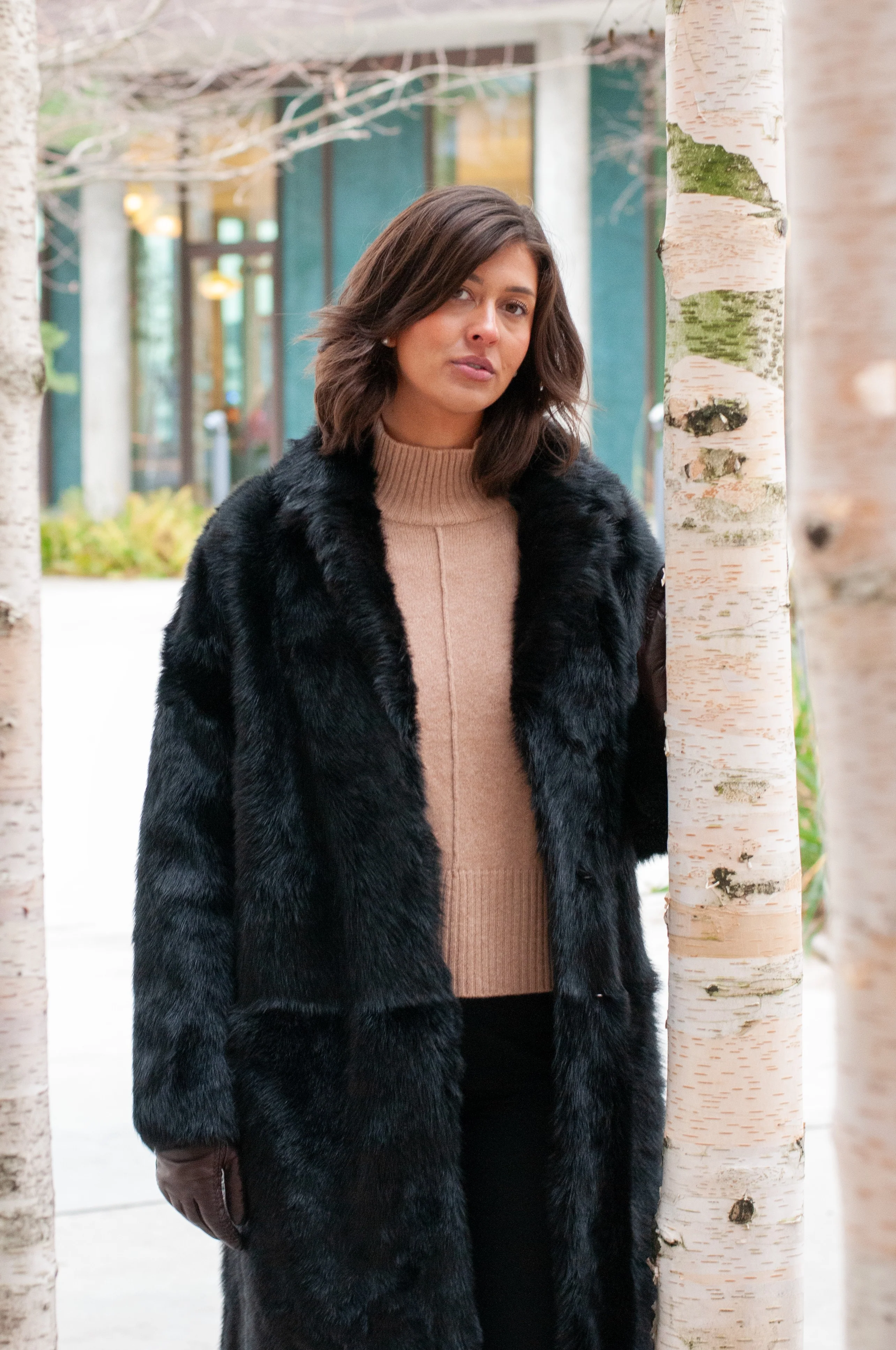Hellani, 95 cm. - Krave - Toscana Lam - Jacket - Kvinde - Sort - Image 3