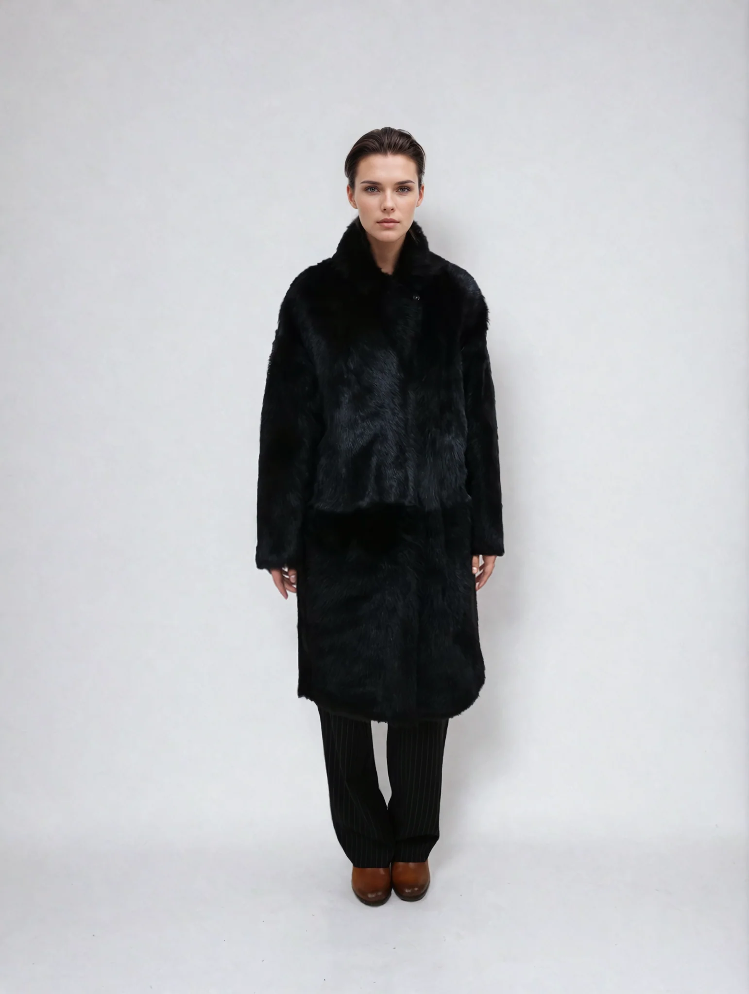 Hellani, 95 cm. - Krave - Toscana Lam - Jacket - Kvinde - Sort - Image 7