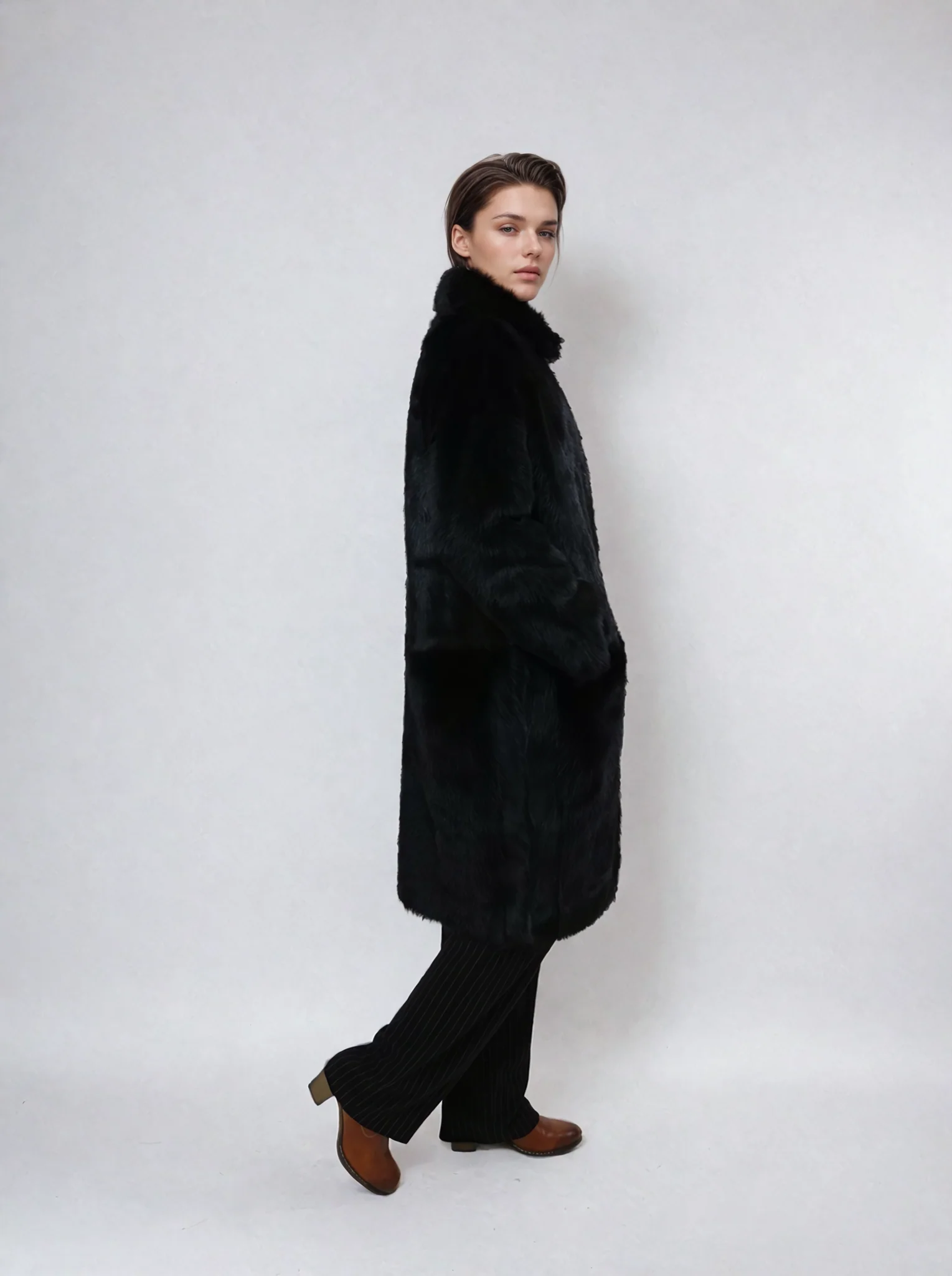 Hellani, 95 cm. - Krave - Toscana Lam - Jacket - Kvinde - Sort - Image 9