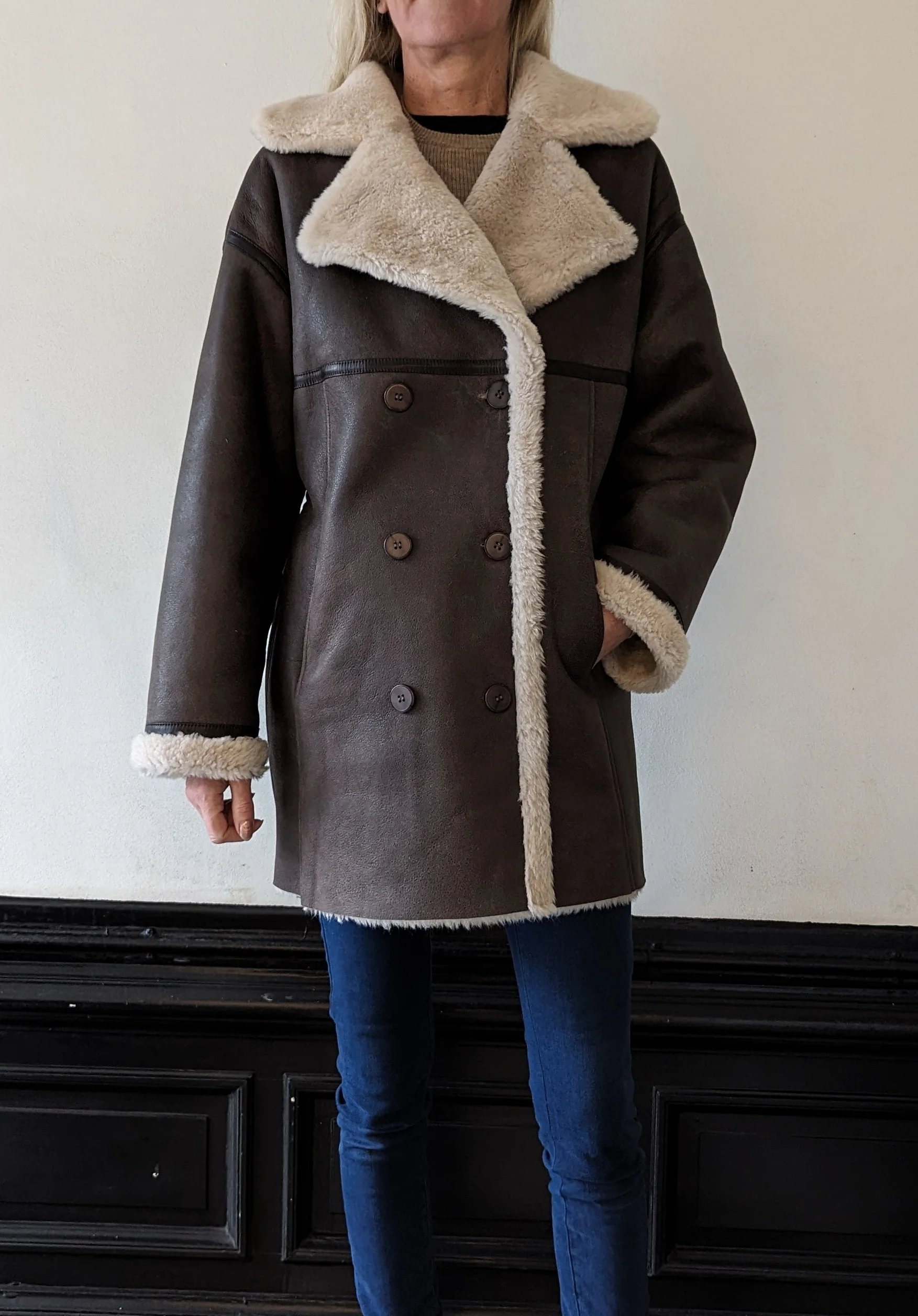 Hers 85 cm. - Rulam jakke - Dame -Brun