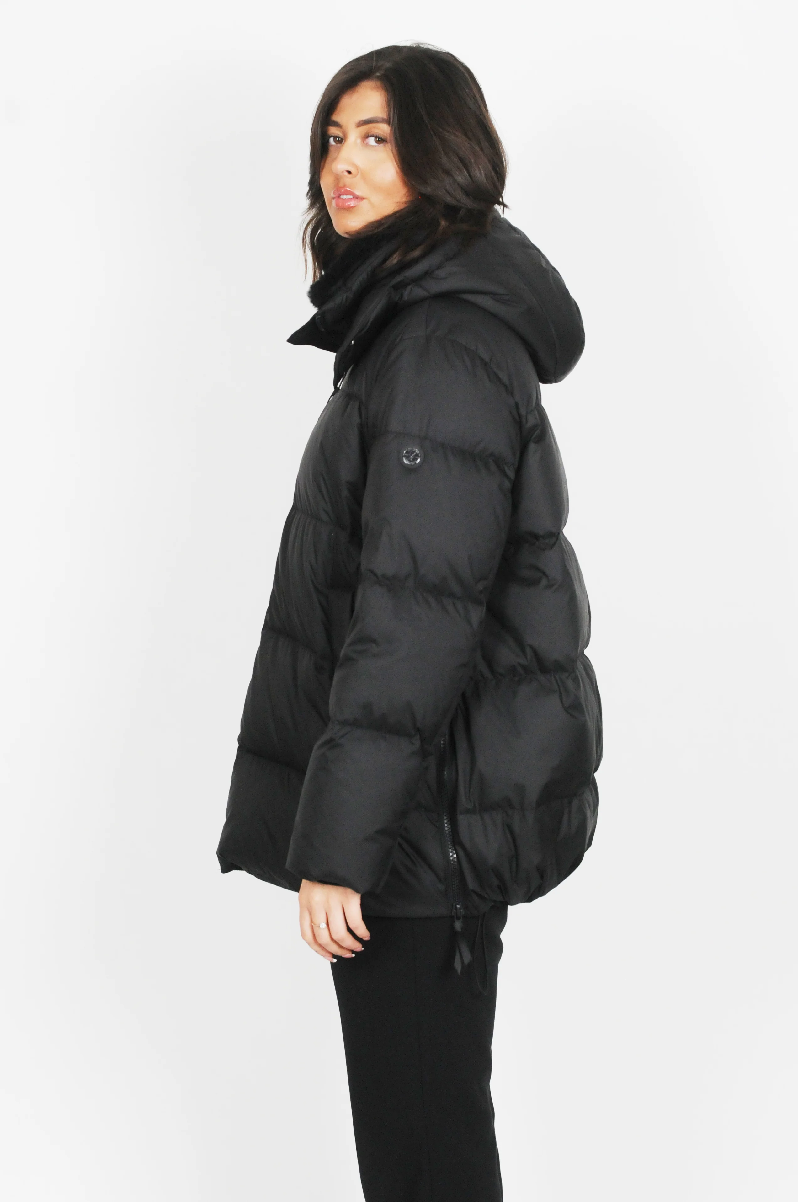 Hester, 75 cm. - Dunjakke med hætte - kvinder - sort - Image 8