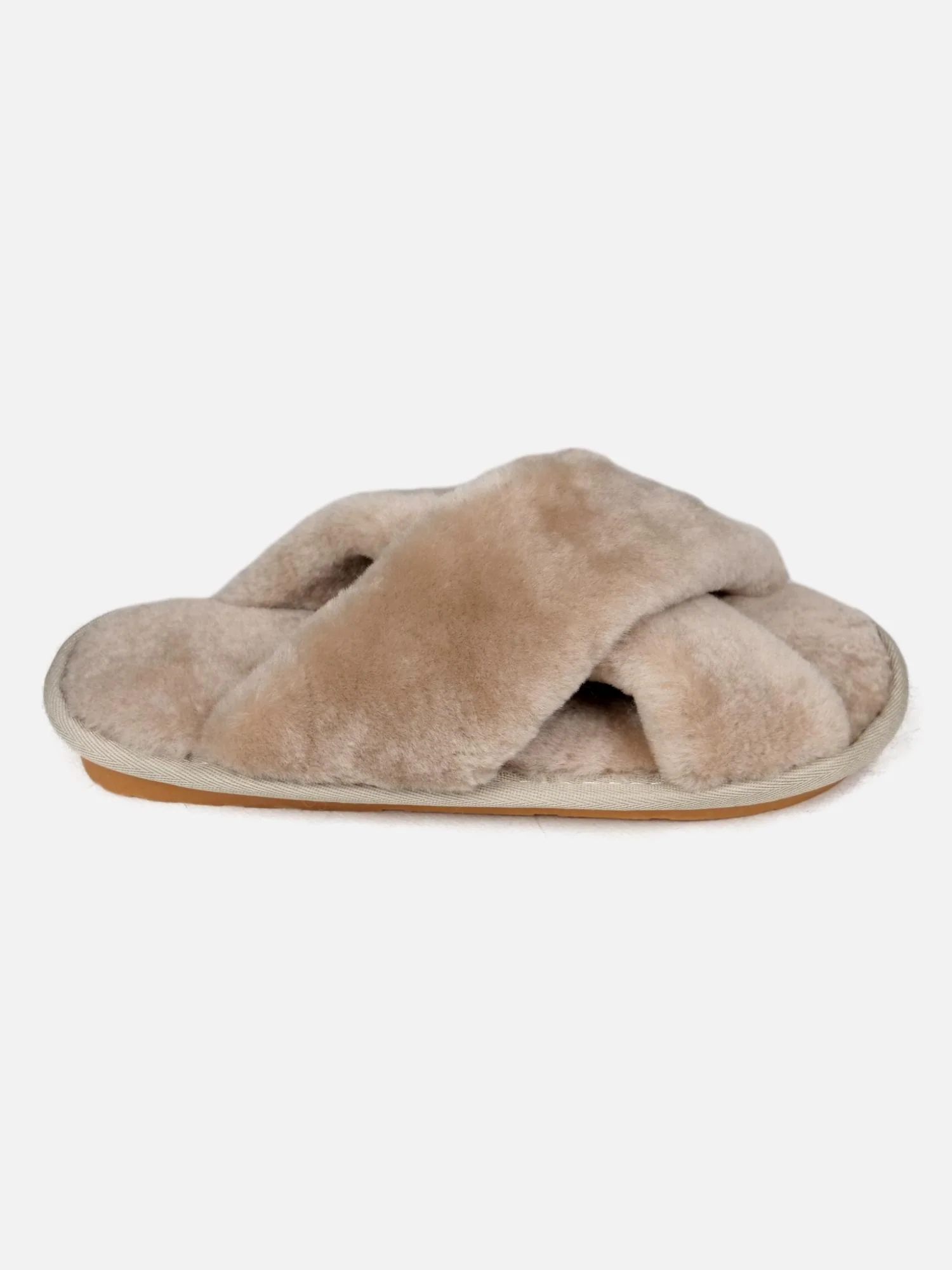 HL21X120 Pels slippers i lam - Dame og Herre - Beige - Image 6