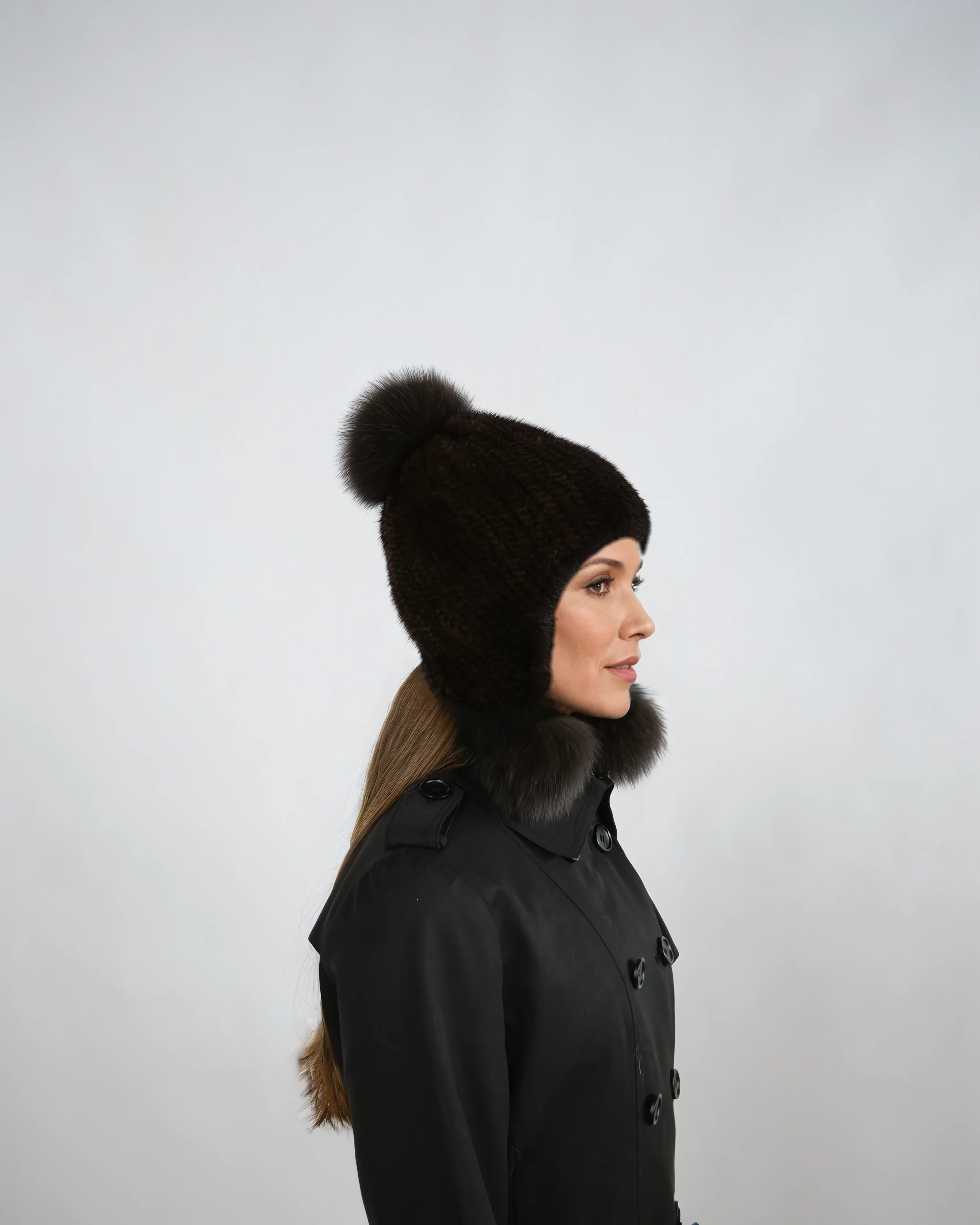 HL22C040 mink strikket hat - mink strikket - accesories - brun - Image 2
