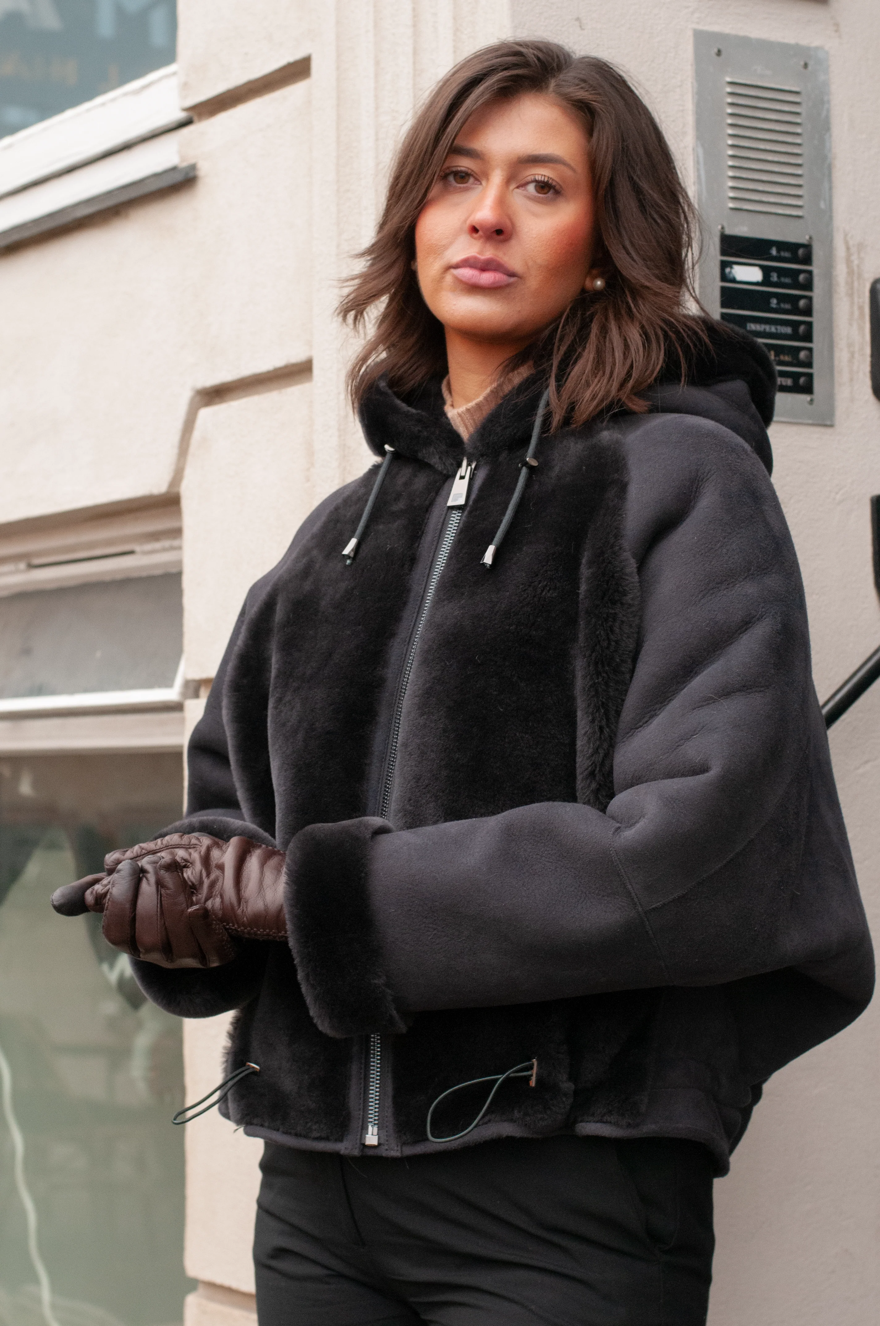 Hosana-B, 61 cm. - Hood - Suede Lamb - Kvinder - Segred Gray - Image 8