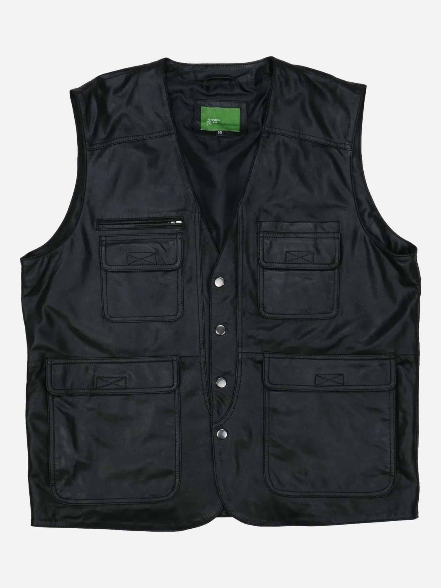 Hunter Vest, 68 cm. - Krave - Nappa Lamb - Mand - Sort