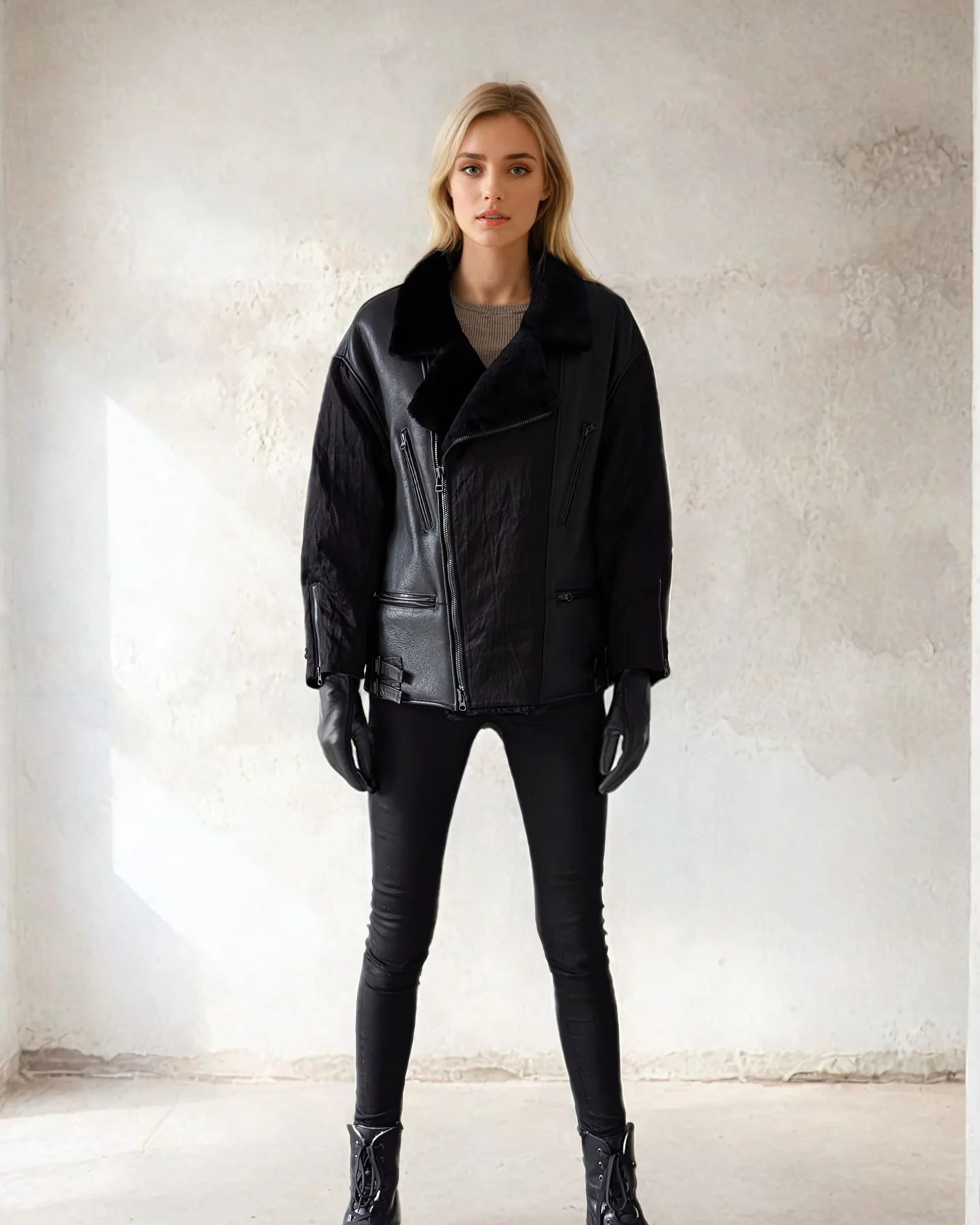 IBA, 66 cm. - Krave - Nappa Lamb Jacket - Kvinder - Sort