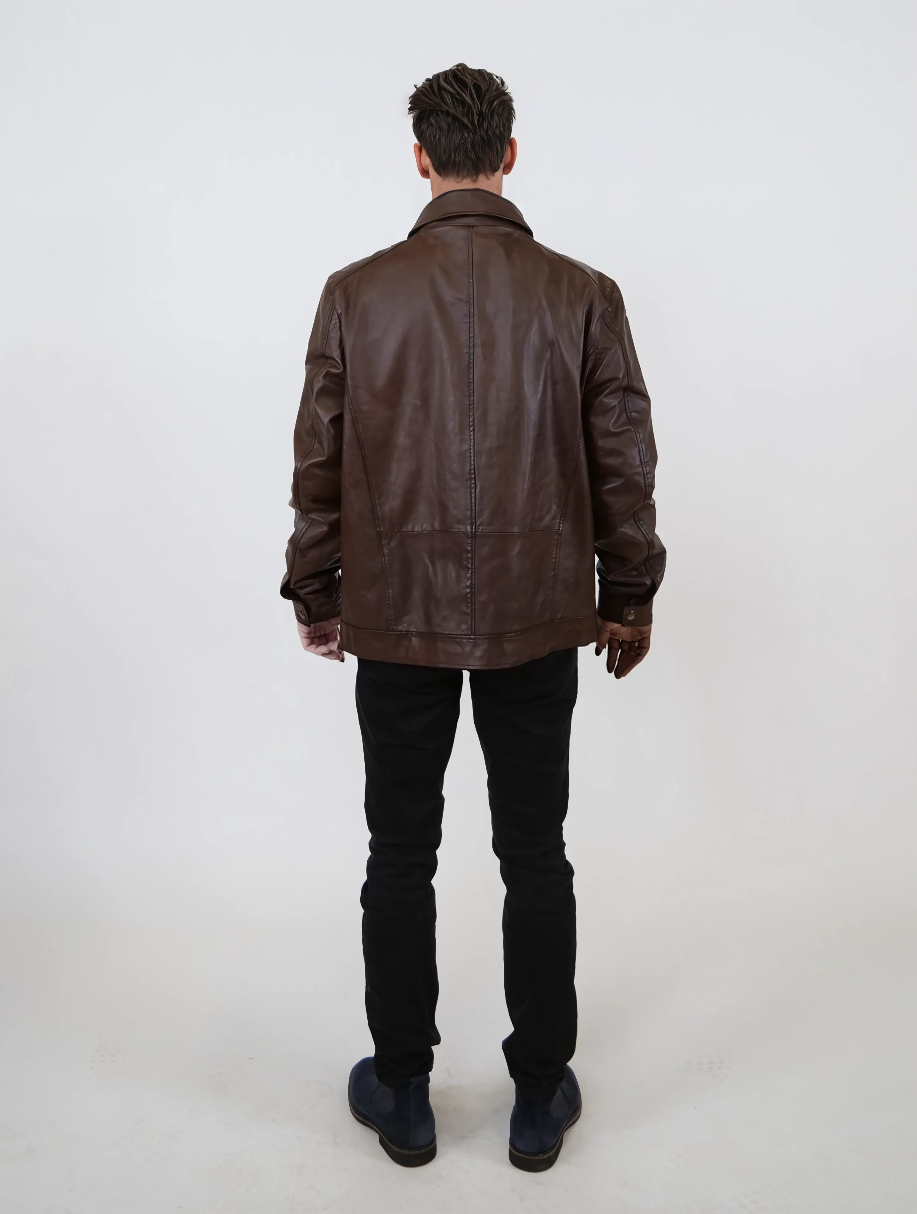Ilirio, 70 cm. - Får læder - mand - kirsebærbrun - Image 9
