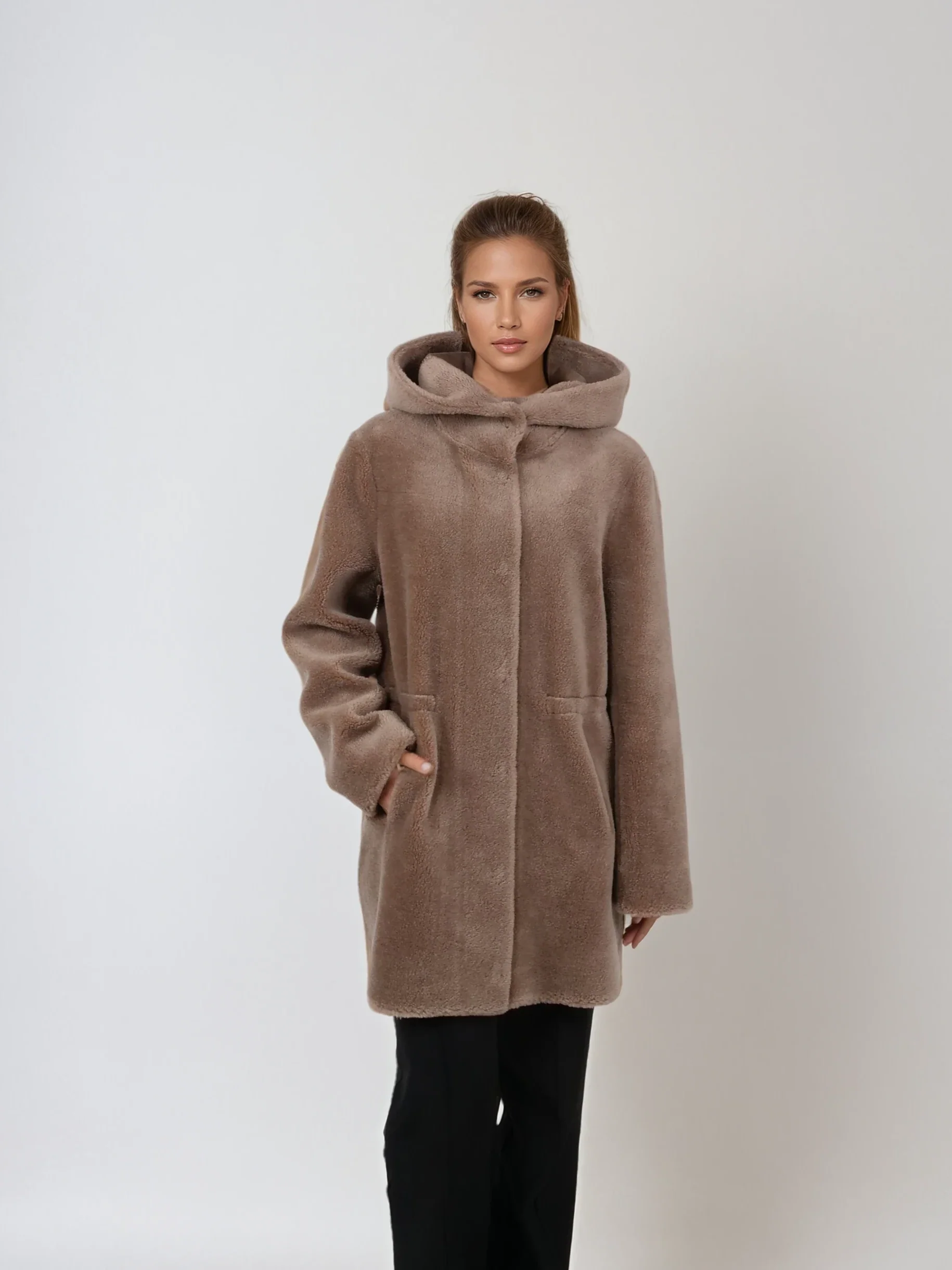 Iric, 85 cm. - Hætte - Air Wool - Damer - Kastanje - Image 6