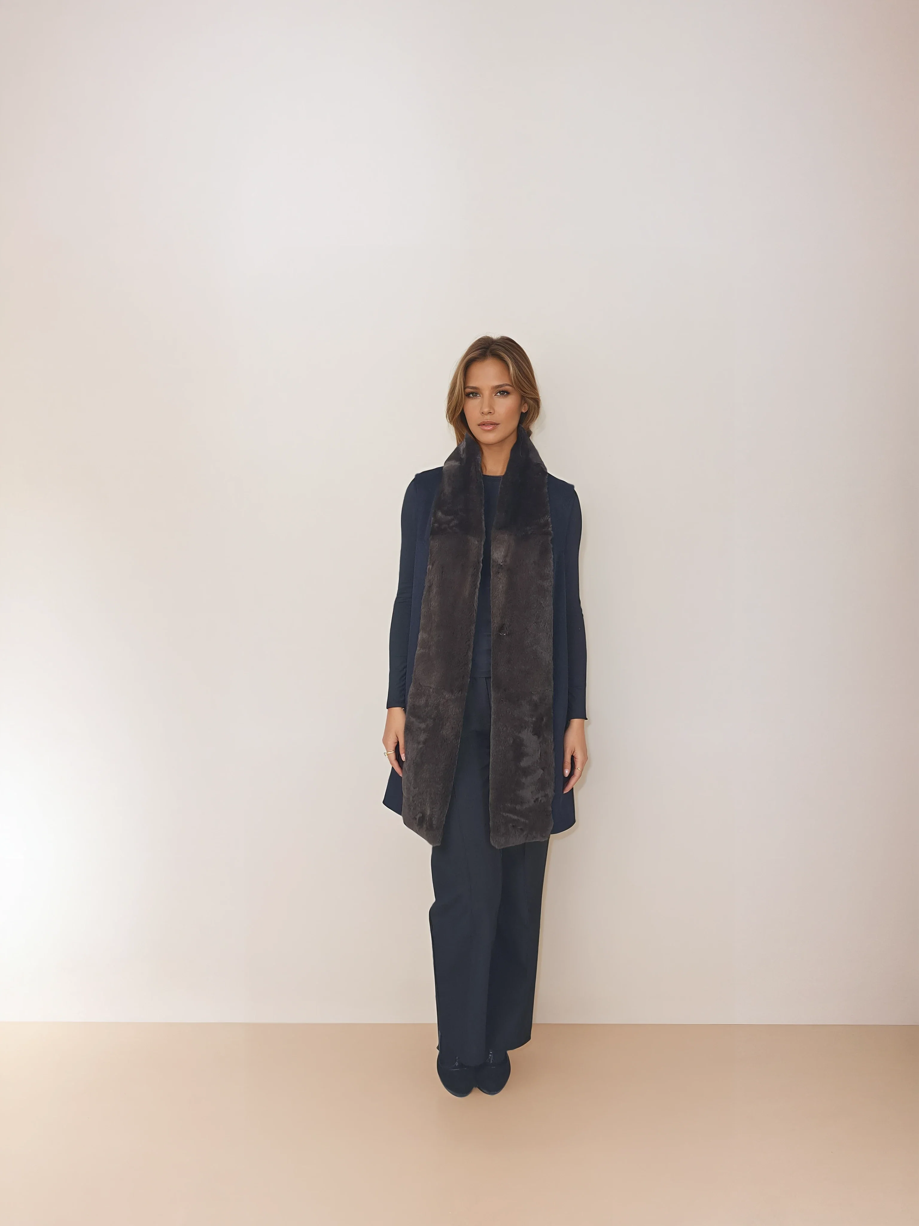 Isaline Vest, 85 cm.  - Wool & Cashmere - Kvinder - Navy - Image 4